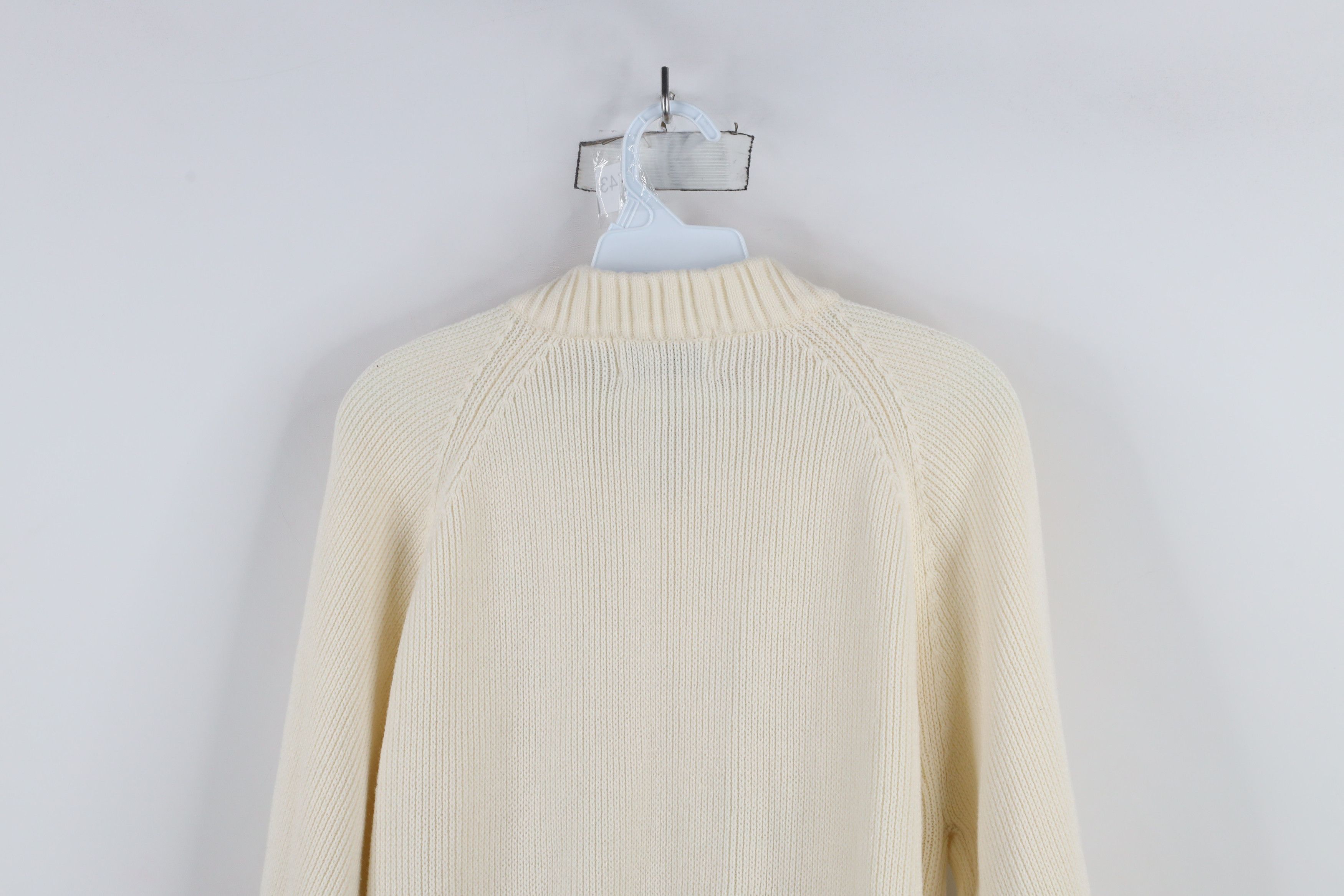Vintage Vintage 60s 70s Streetwear Knit Cardigan Sweater Cream Size XL / US 12-14 / IT 48-50 - 12 Thumbnail