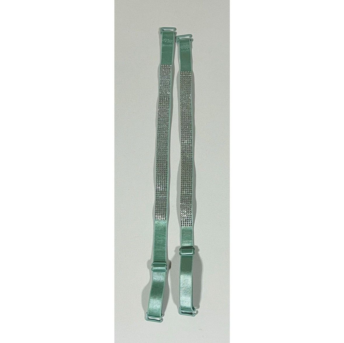 Vintage Blue Diamond Bra Straps Hosiery Lingerie Matching Pair Set 💎 Size ONE SIZE - 2 Thumbnail
