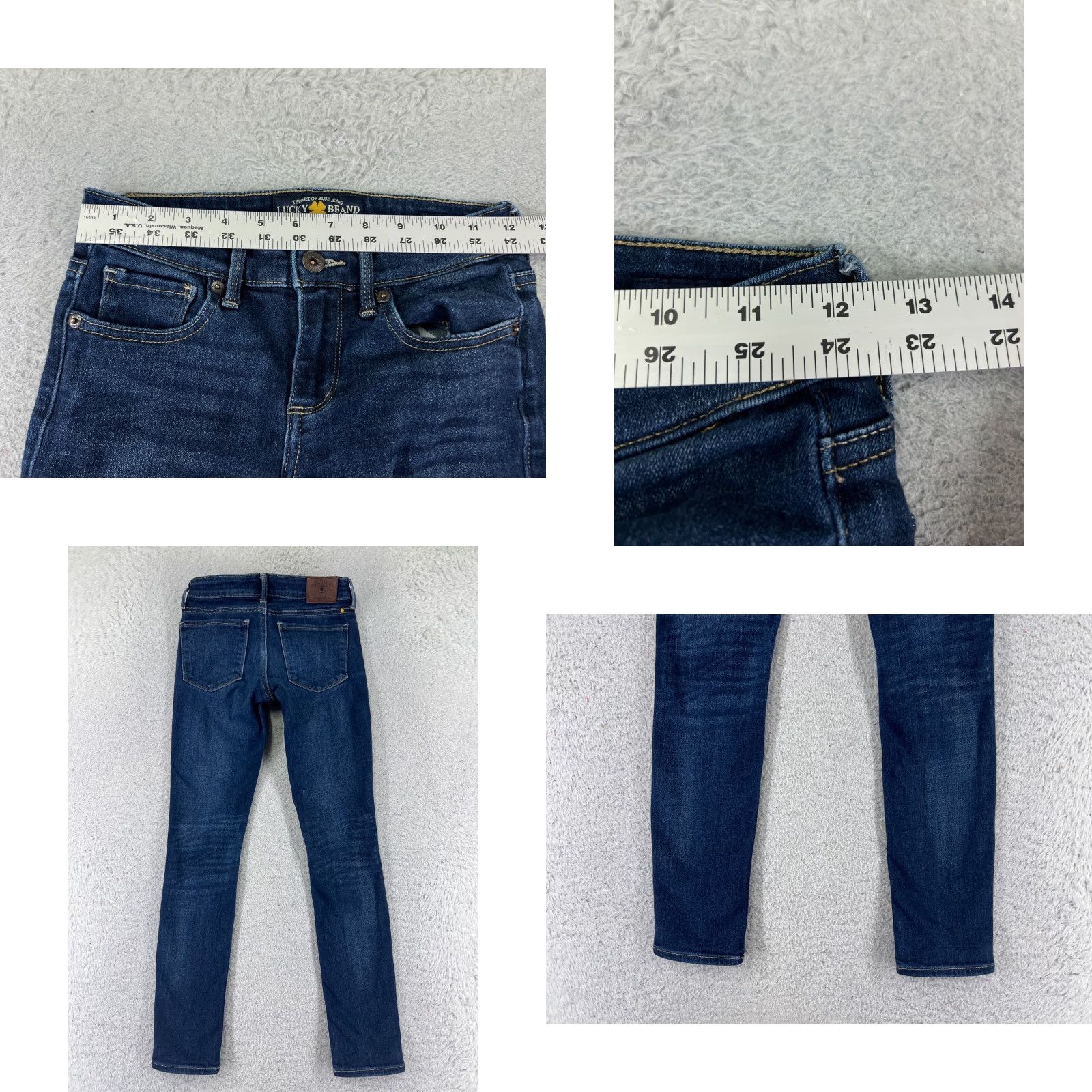 Lucky Brand Lucky Brand Jeans Women Blue Denim Skinny 00 Low Rise 27x23 5-Pocket Cotton Blend Vintage? No 90s Theme 23X27 Size 24" / US 00 / IT 34 - 9 Thumbnail