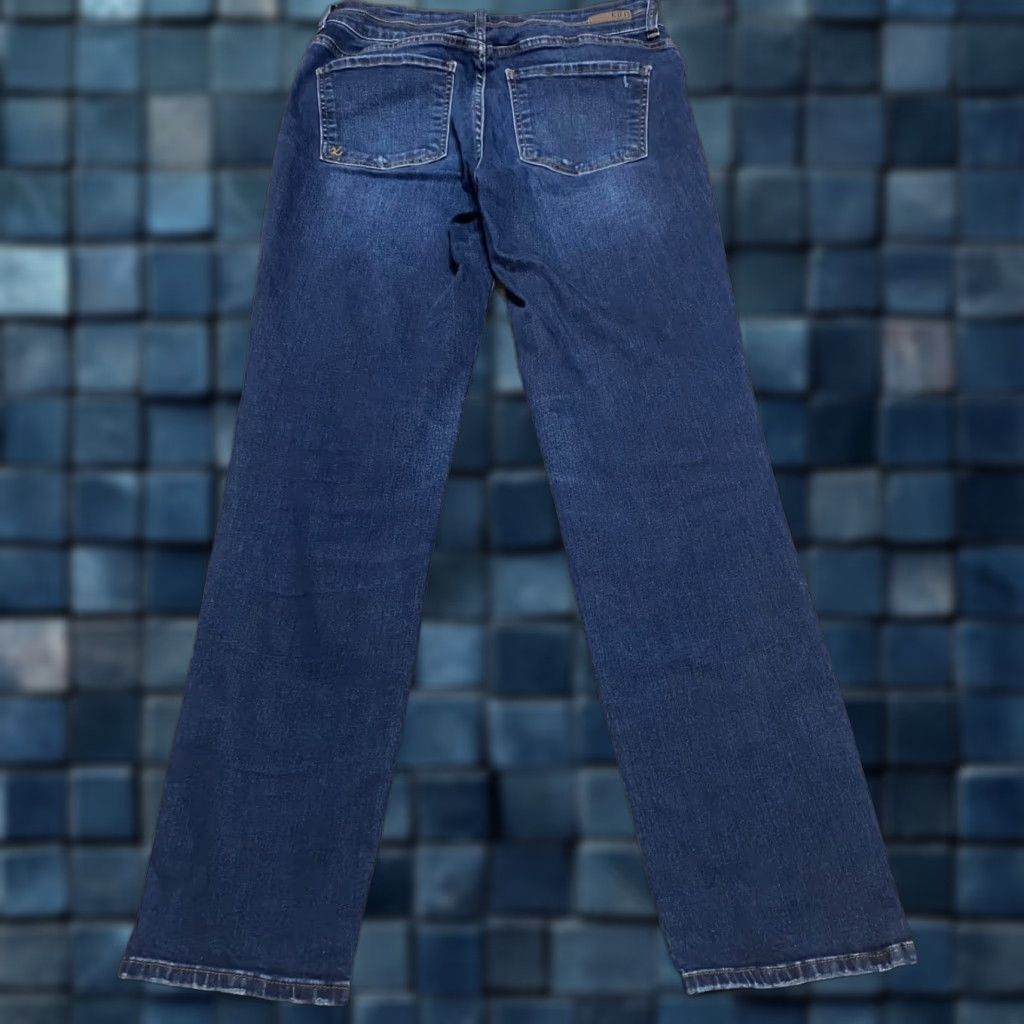 Vintage KUT from the Kloth Womens Jeans Blue Dark Wash High Rise Boyfriend Distressed 6 Regular Denim Stretch Style Size 28" / US 6 / IT 42 - 1 Thumbnail