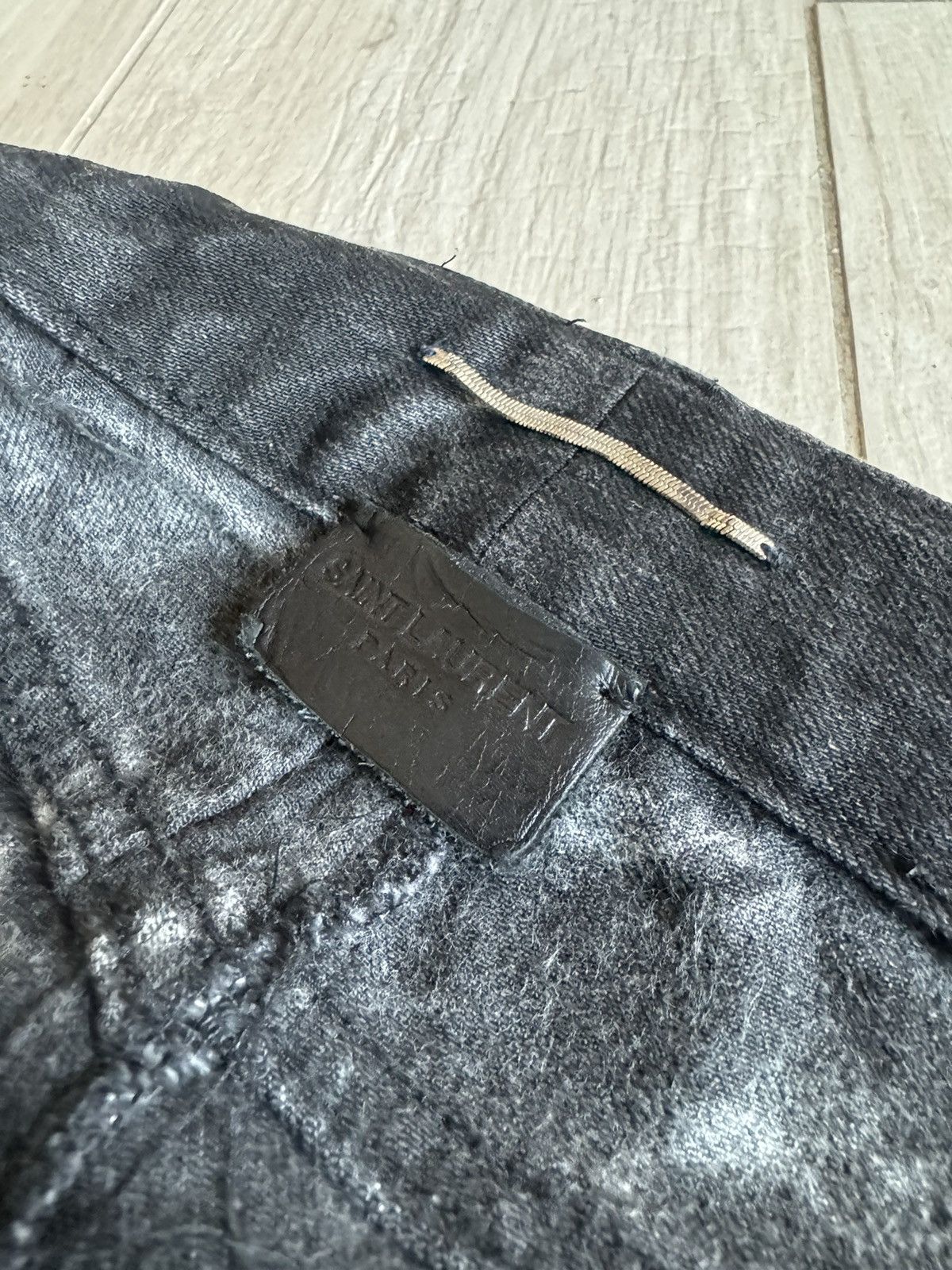 Saint Laurent Paris FW15 Saint Laurent Paris Hedi Slimane Era Marbled Denim Size US 34 / EU 50 - 11 Thumbnail