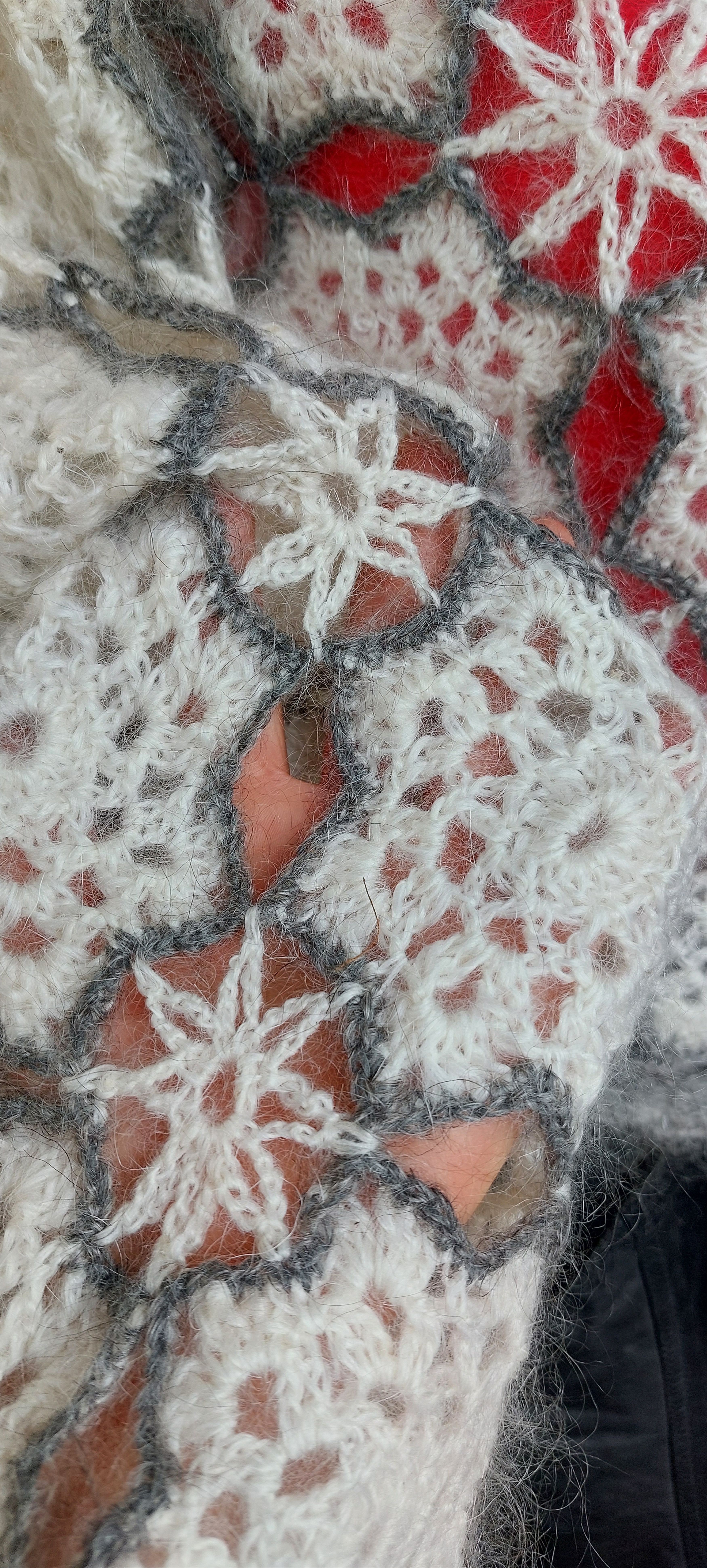 Vintage Mohair Crochet Bolero – 70s Hippie Boho Jacket Vintage Size M / US 6-8 / IT 42-44 - 4 Thumbnail