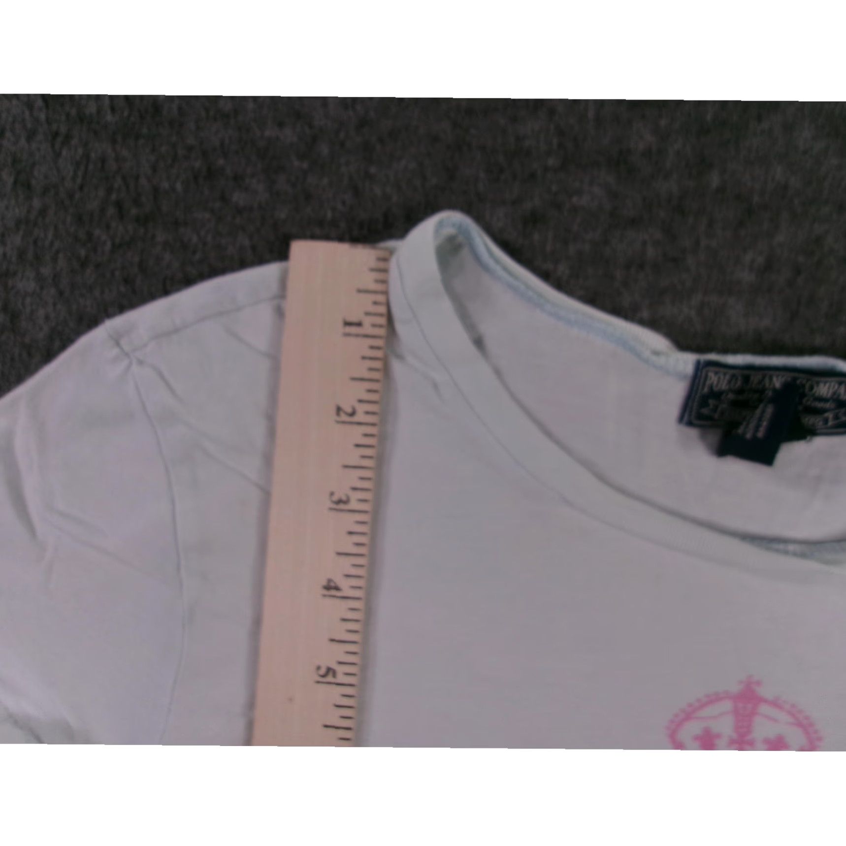 Vintage Polo Jeans Co Ralph Lauren T-Shirt Women Large White Crew Neck Graphic Crest Casual Preppy Y2K Street Size L / US 10 / IT 46 - 5 Thumbnail