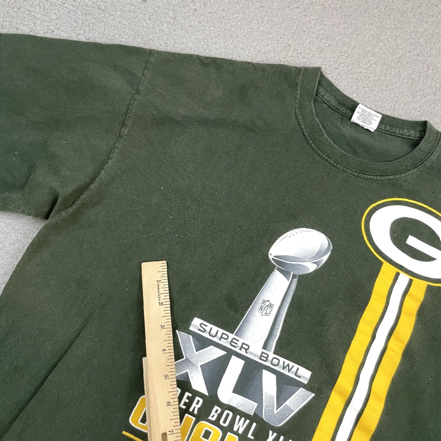 NFL Green Bay Packers T Shirt Adult Medium Green NFL Champions XLV Super Bowl Rare M Size US M / EU 48-50 / 2 - 7 Thumbnail