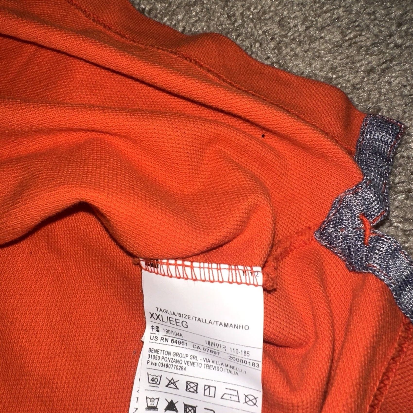 United Colors Of Benetton United Colors of Benetton Polo Shirt Mens 2XL Orange Solid Knit Cotton Golf Casual Preppy Size US XXL / EU 58 / 5 - 5 Thumbnail