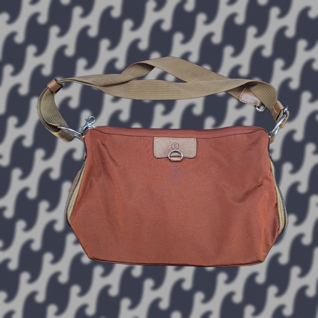 Bogner Bogner Womens Brown Shoulder Hand Bag Ladies Crossbody Bag Medium Brown Polyester Nylon Lining Pockets Handle Zip Vintage? No Size ONE SIZE - 1 Thumbnail