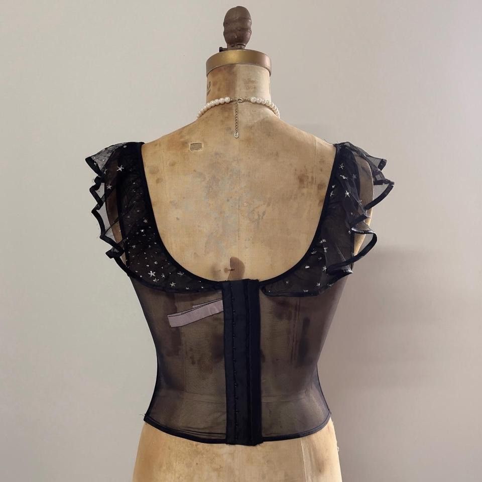 Victoria's Secret VS Black Mesh Corset Bustier (34B/32C) Size ONE SIZE - 4 Thumbnail