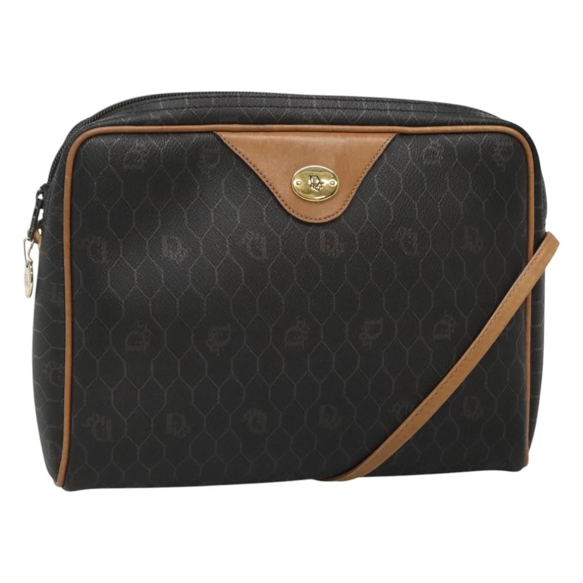 Dior DIOR Honeycomb Canvas Shoulder Bag Black Gold Size ONE SIZE - 1 Thumbnail