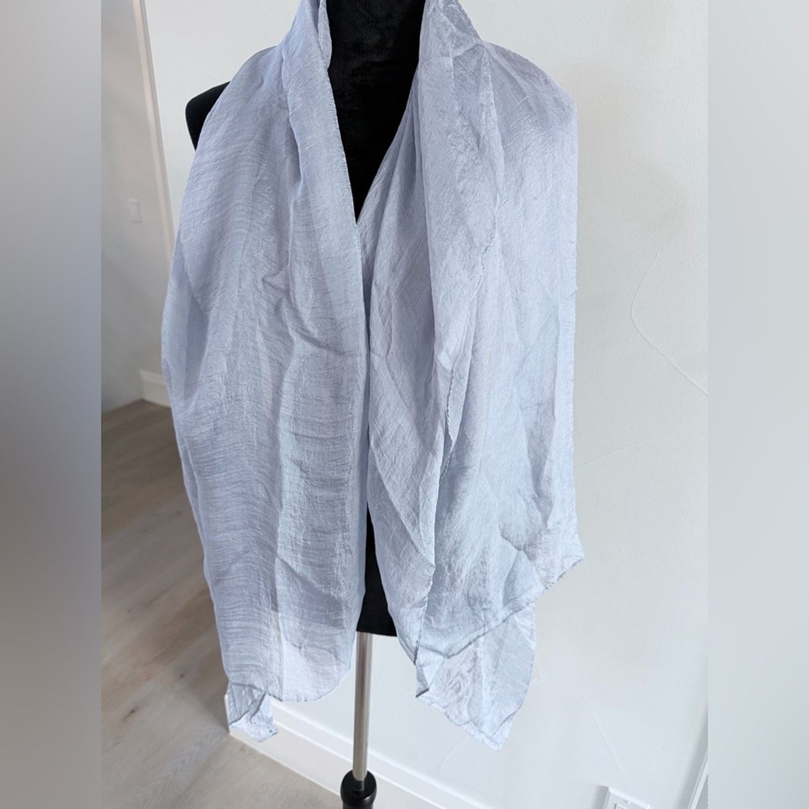 Other Light Blue Gray Sheer Y2K Boho Vintage Scarf 55*55 Size ONE SIZE - 1 Thumbnail