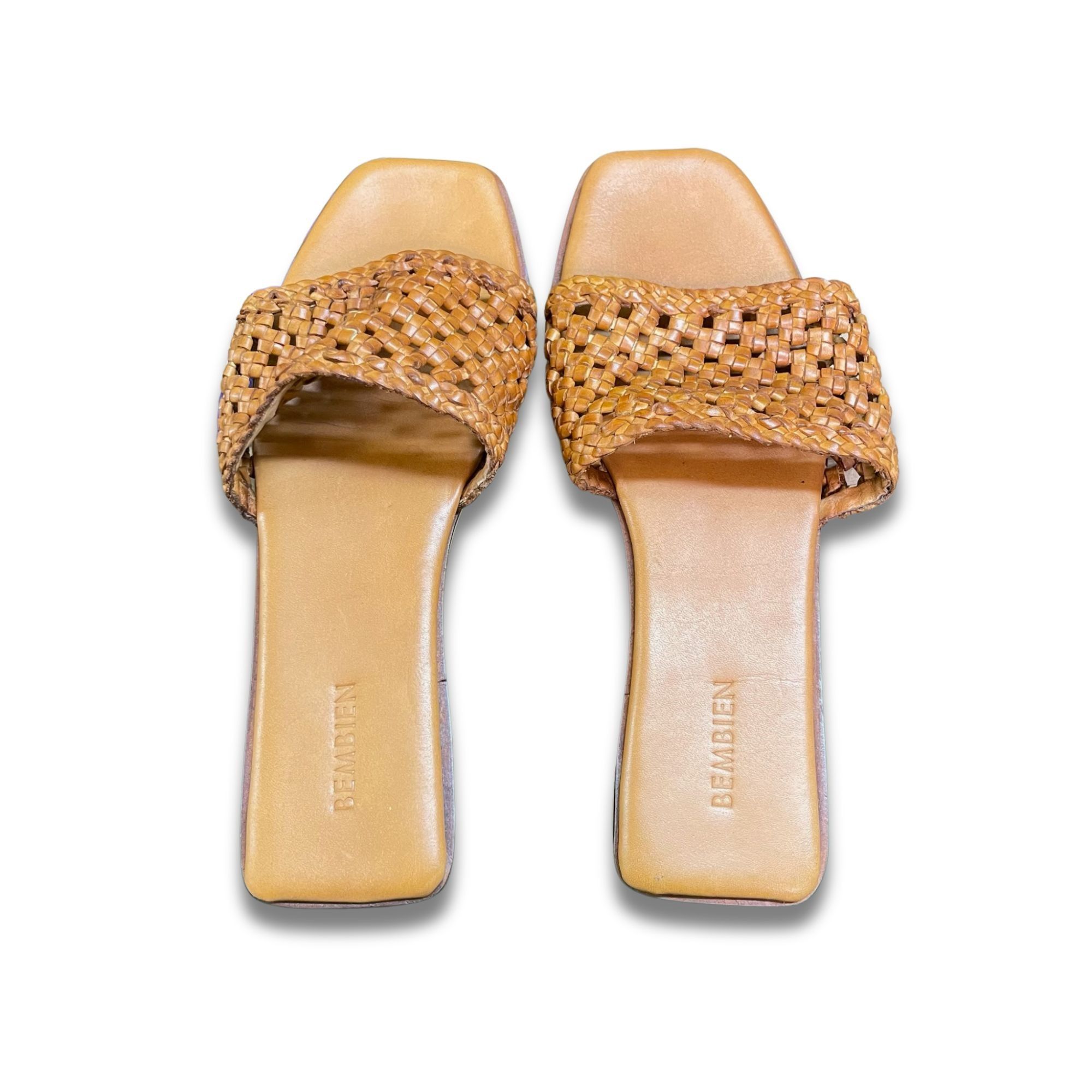 Bembien Bembien Milana Slide Sandals Woven Leather Upper Tan Size 6 Size US 6 / IT 36 - 2 Thumbnail