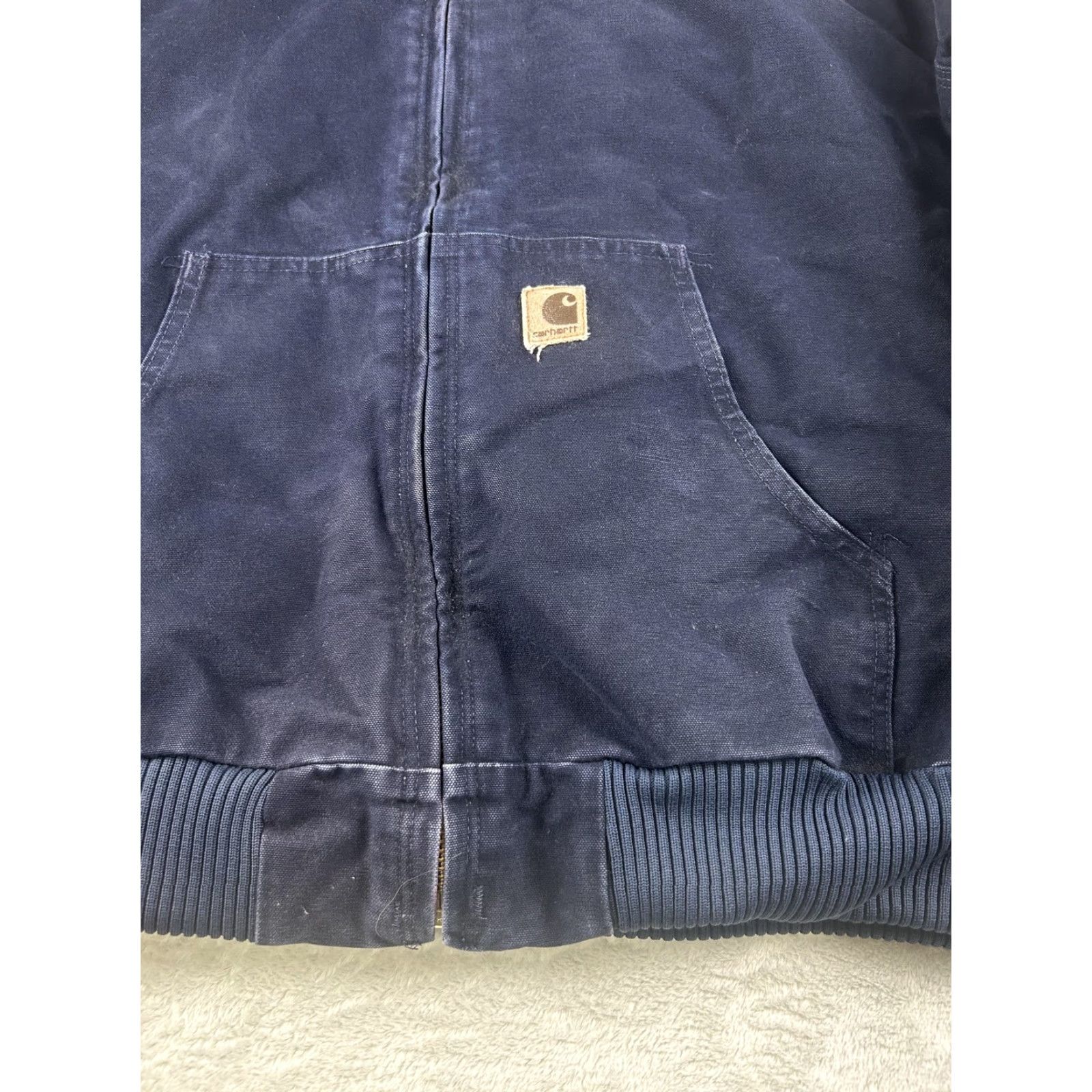 Carhartt VINTAGE Carhartt Jacket Mens 4XL Navy Quilted Duck Hooded Workwear J130MDT Size US XXL / EU 58 / 5 - 4 Thumbnail