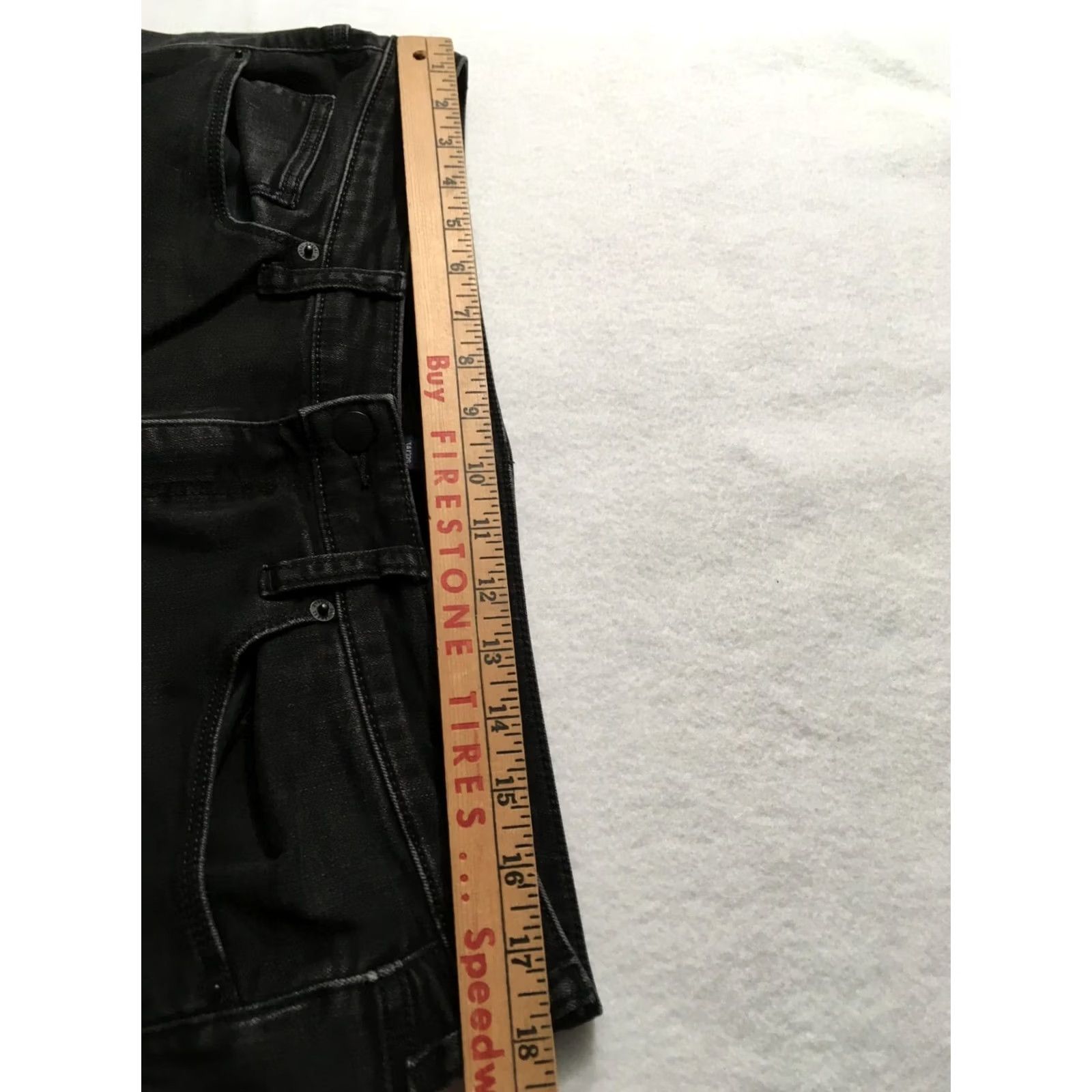 Vintage Universal Thread Women Jeans Size 14 Black Denim 32S Straight Wide Leg Vintage Size 36" / US 14 / IT 50 - 7 Thumbnail