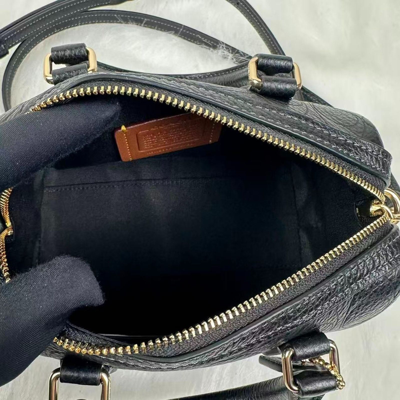 Coach Coach Mini Rowan Crossbody Sig Leather Pebbled Leather/Black Size ONE SIZE - 6 Thumbnail