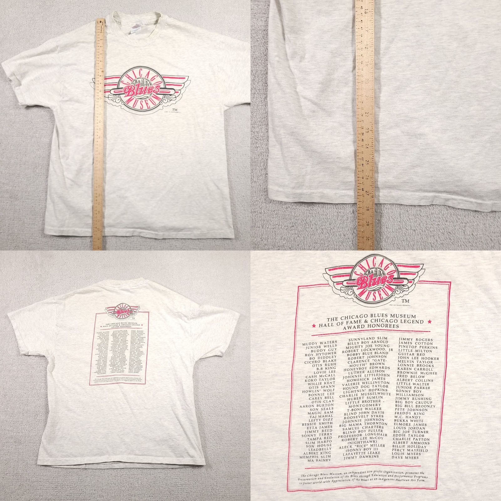 Hanes VINTAGE Chicago 1994 Blues Music Museum Shirt XL Hall Of Fame Honorees USA Made Shirt Men XL Ivory Cotton Hanes Graphic Print 90s Size US XL / EU 56 / 4 - 9 Thumbnail
