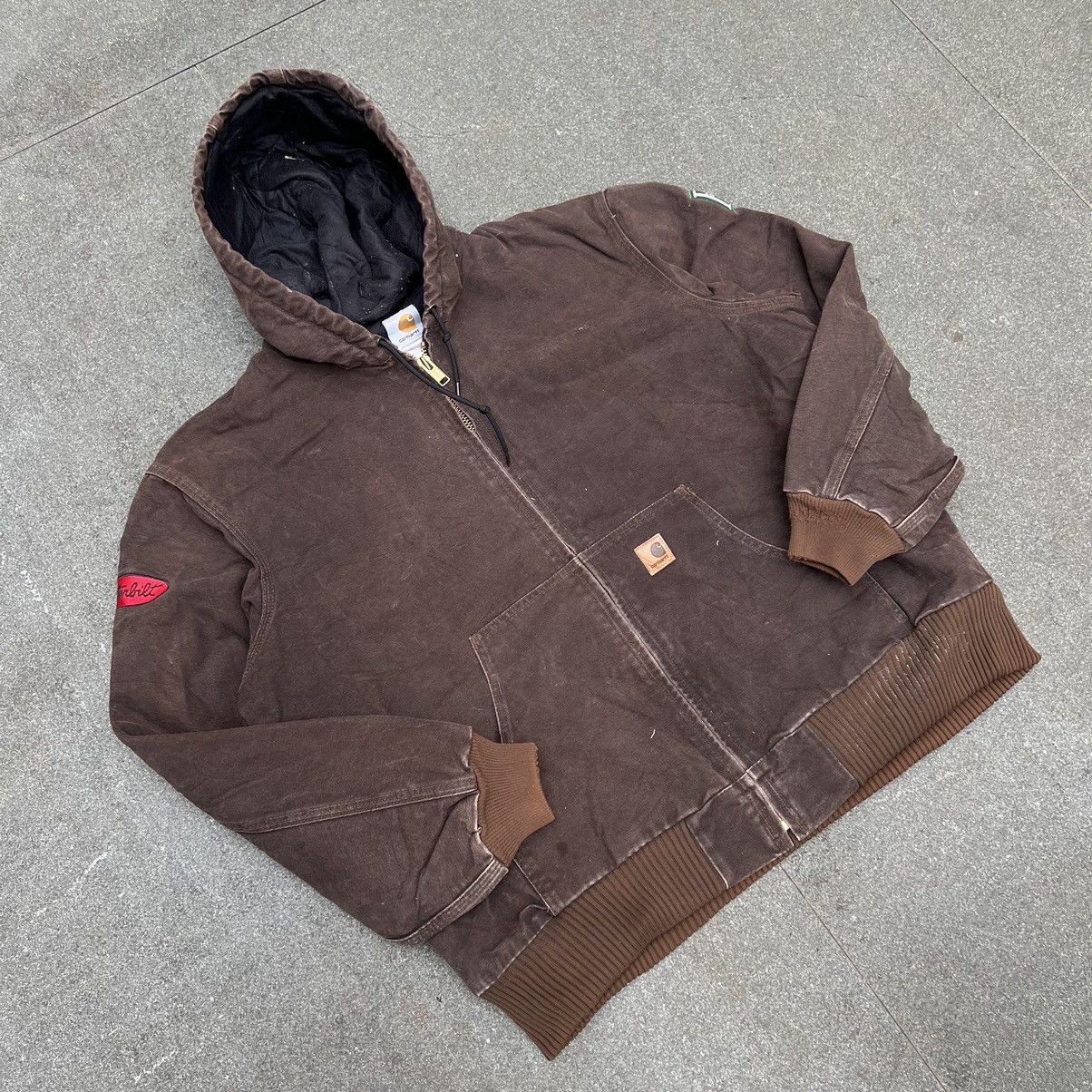 Carhartt × Vintage Vintage Carhartt Active Jacket Dark Brown J130DKB Size US XL / EU 56 / 4 - 2 Thumbnail