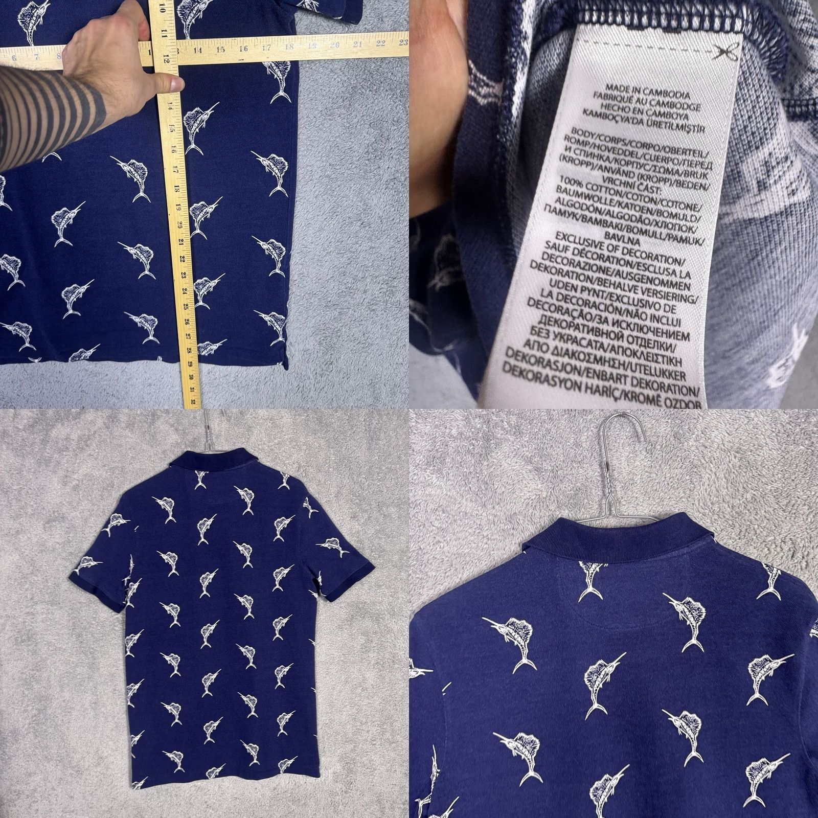 Polo Ralph Lauren VINTAGE Polo Ralph Lauren Shirt Mens S Pique Polo Classic Fit Swordfish All Over Print Shirt Mens S Blue 90s Outdoor Golf Size US S / EU 44-46 / 1 - 8 Thumbnail