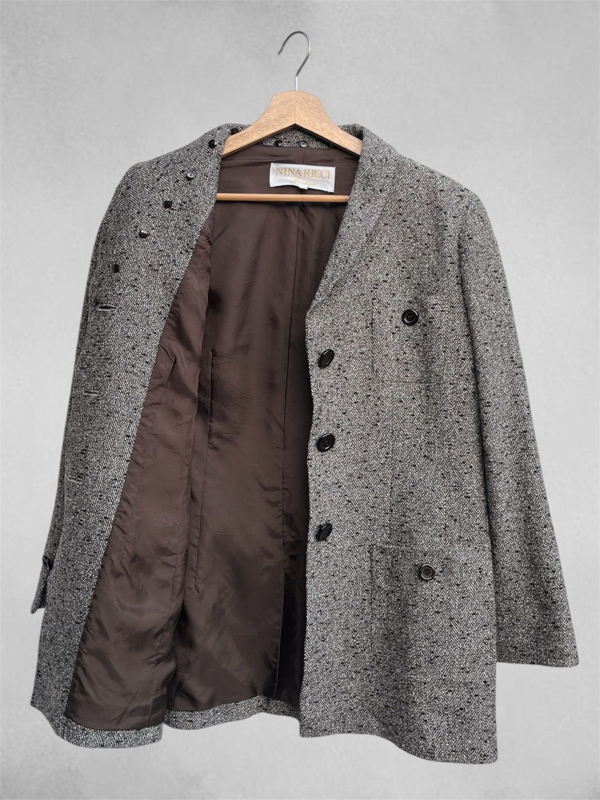 Nina Ricci Nina Ricci Cashmere Blend Herringbone Jacket Size M / US 6-8 / IT 42-44 - 3 Thumbnail