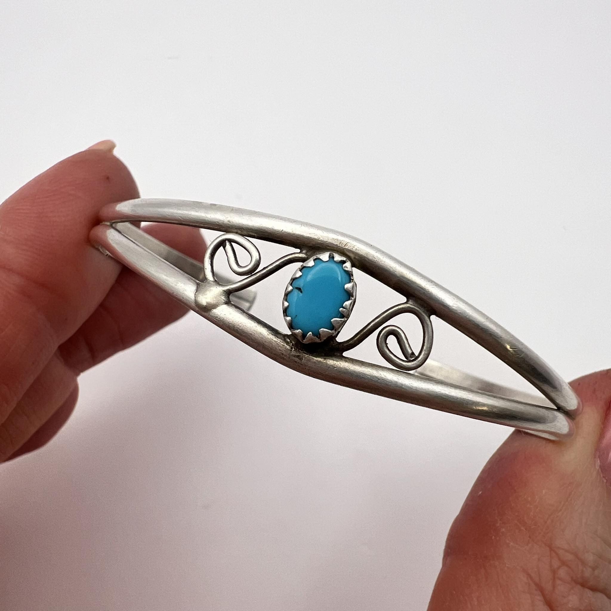 Jewelry × Vintage Vintage Bracelet Sterling Silver 925 Natural Turquoise 6.3g Size ONE SIZE - 3 Thumbnail