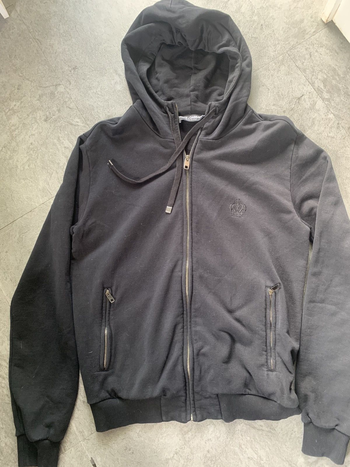 Dolce & Gabbana black hoodie full zip black crown Size US M / EU 48-50 / 2 - 16 Thumbnail