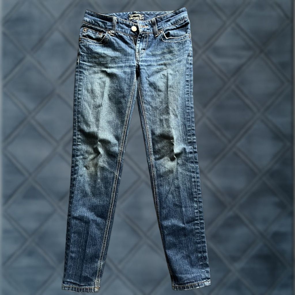 Vintage Seven7 Sz 26 Skinny Jeans Ankle Tapered Blue Dark Wash Women Size 26" / US 2 / IT 38 - 1 Thumbnail