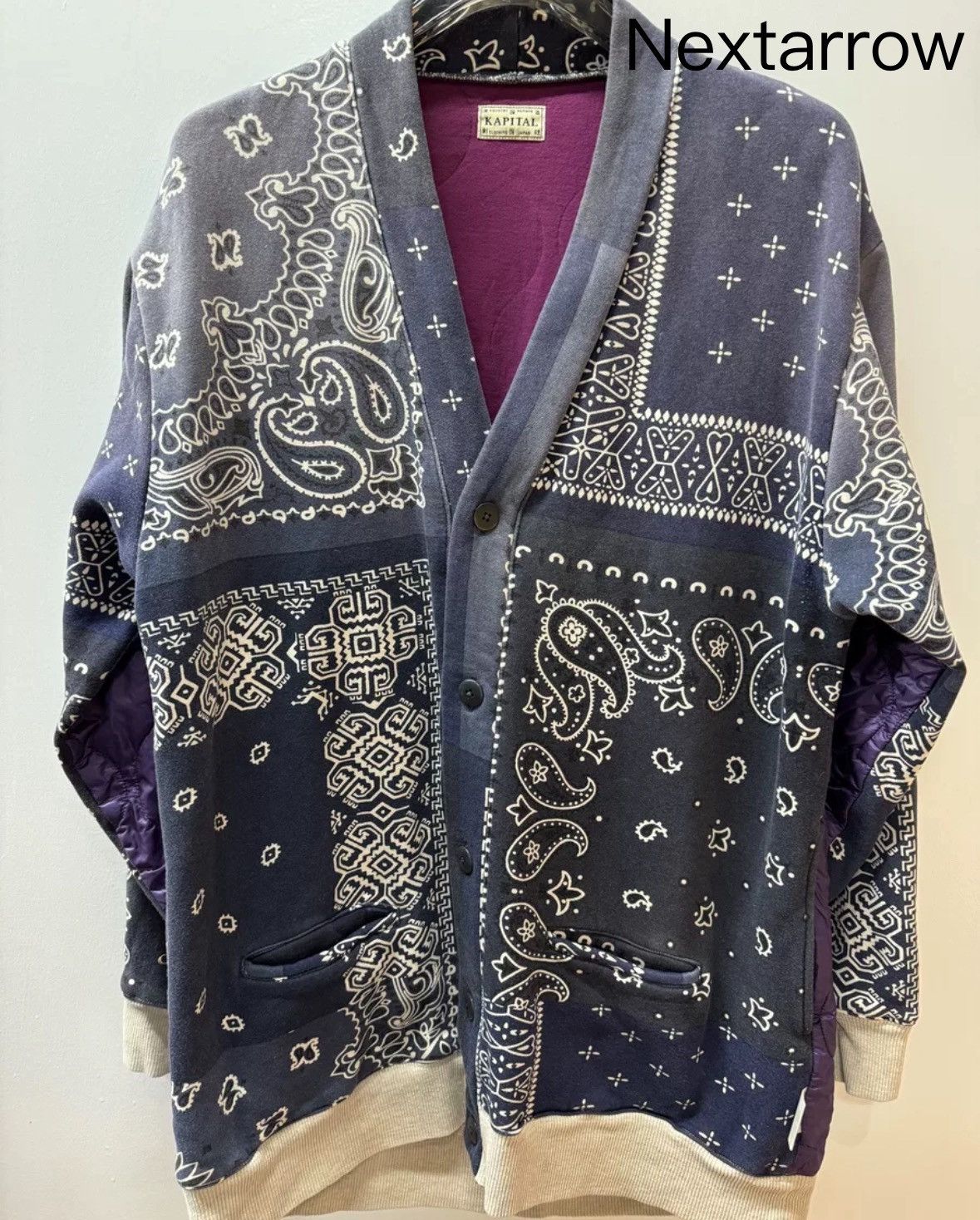 Kapital KAPITAL Purple Cashew Blossom Sweater Hoodie 2412-Nextarrow Size US L / EU 52-54 / 3 - 1 Thumbnail