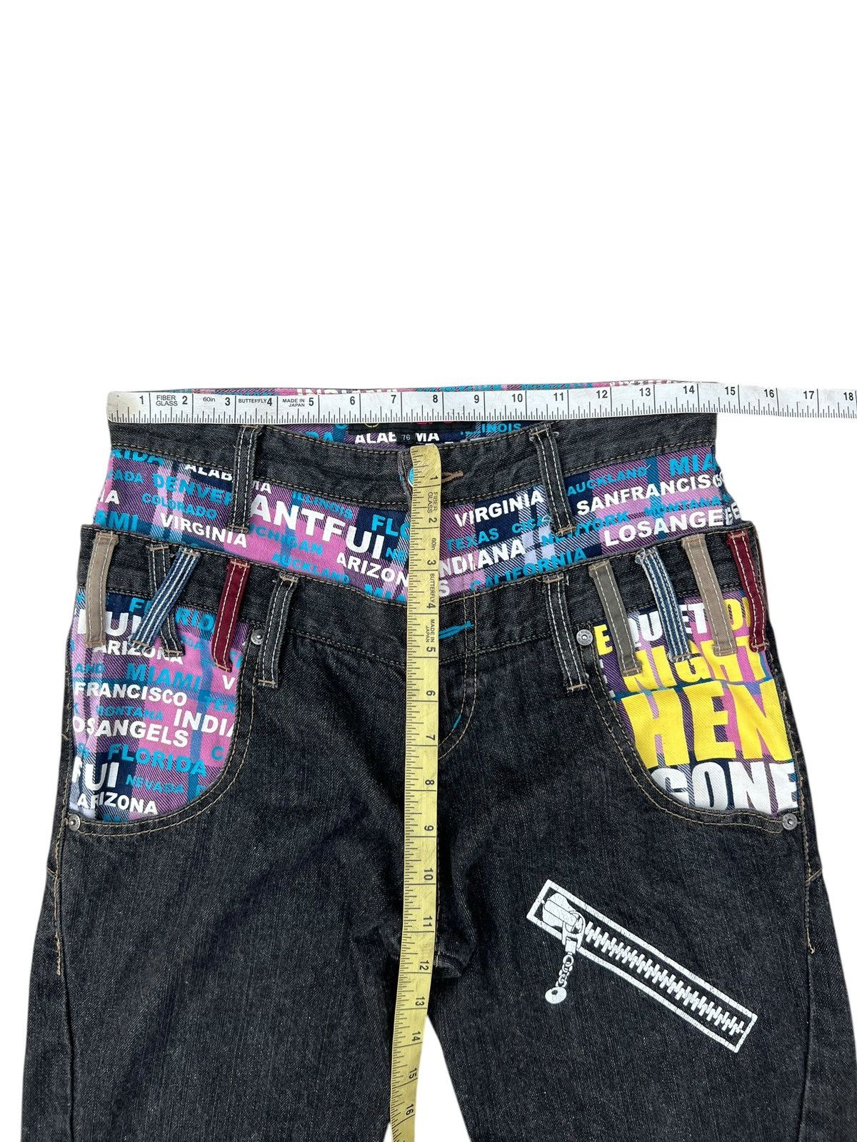 Vintage Double Waist Antfui Multiple Colour Denim Jeans Size US 29 - 4 Thumbnail