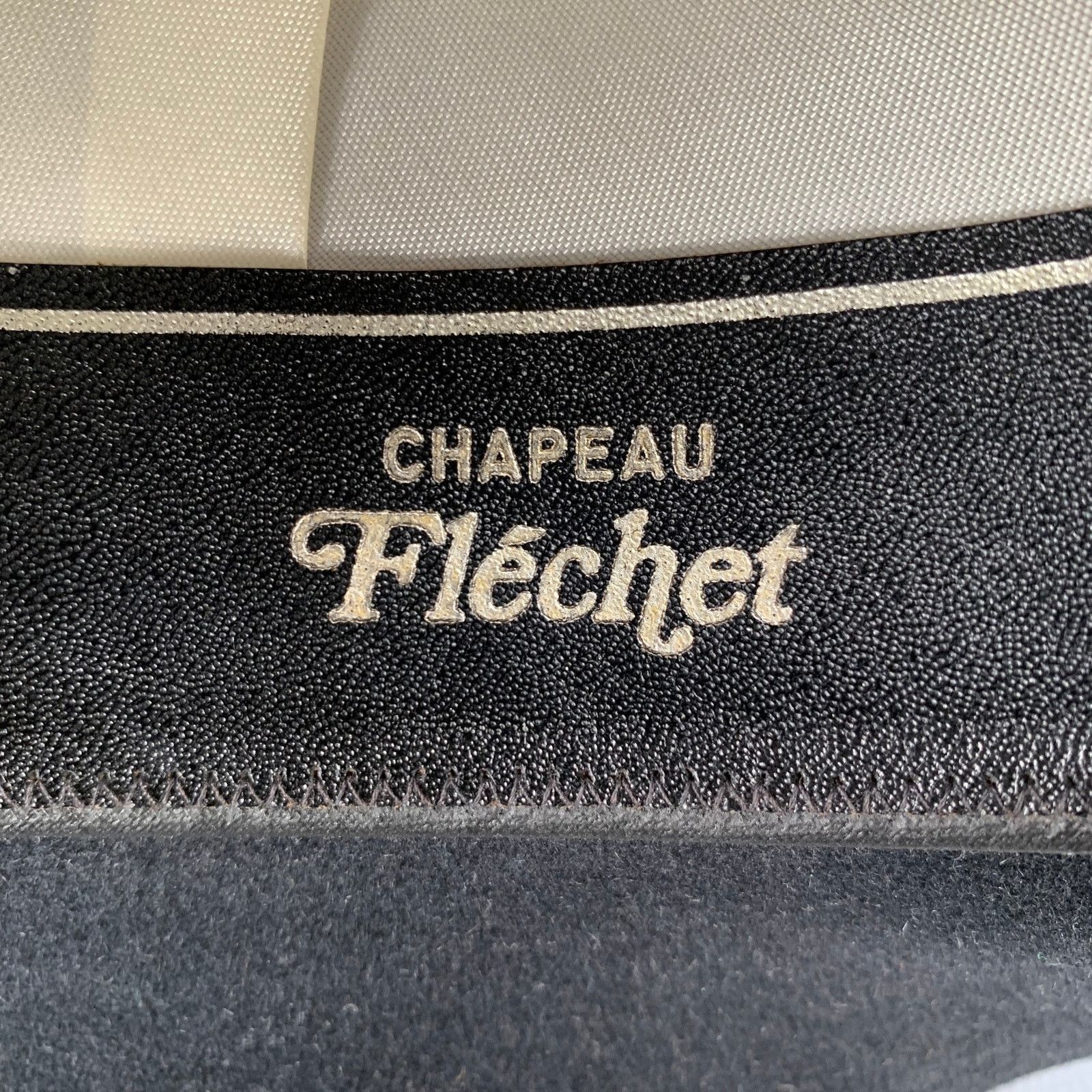 Other CHAPEAU FLECHET Vintage Size M Black Felt Fedora Hat Size ONE SIZE - 7 Thumbnail