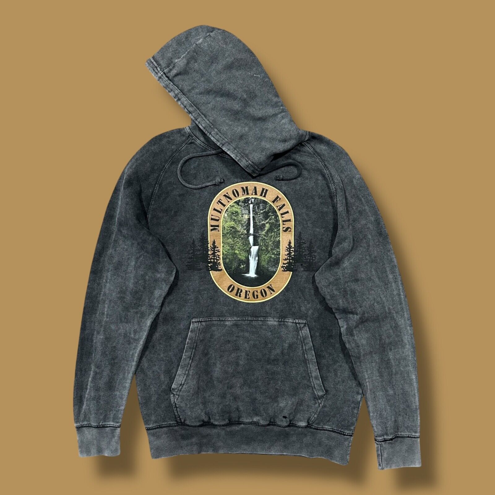 Vintage Multnomah Falls Oregon Stonewash Hoodie Pullover Sweatshirt Size US M / EU 48-50 / 2 - 1 Thumbnail