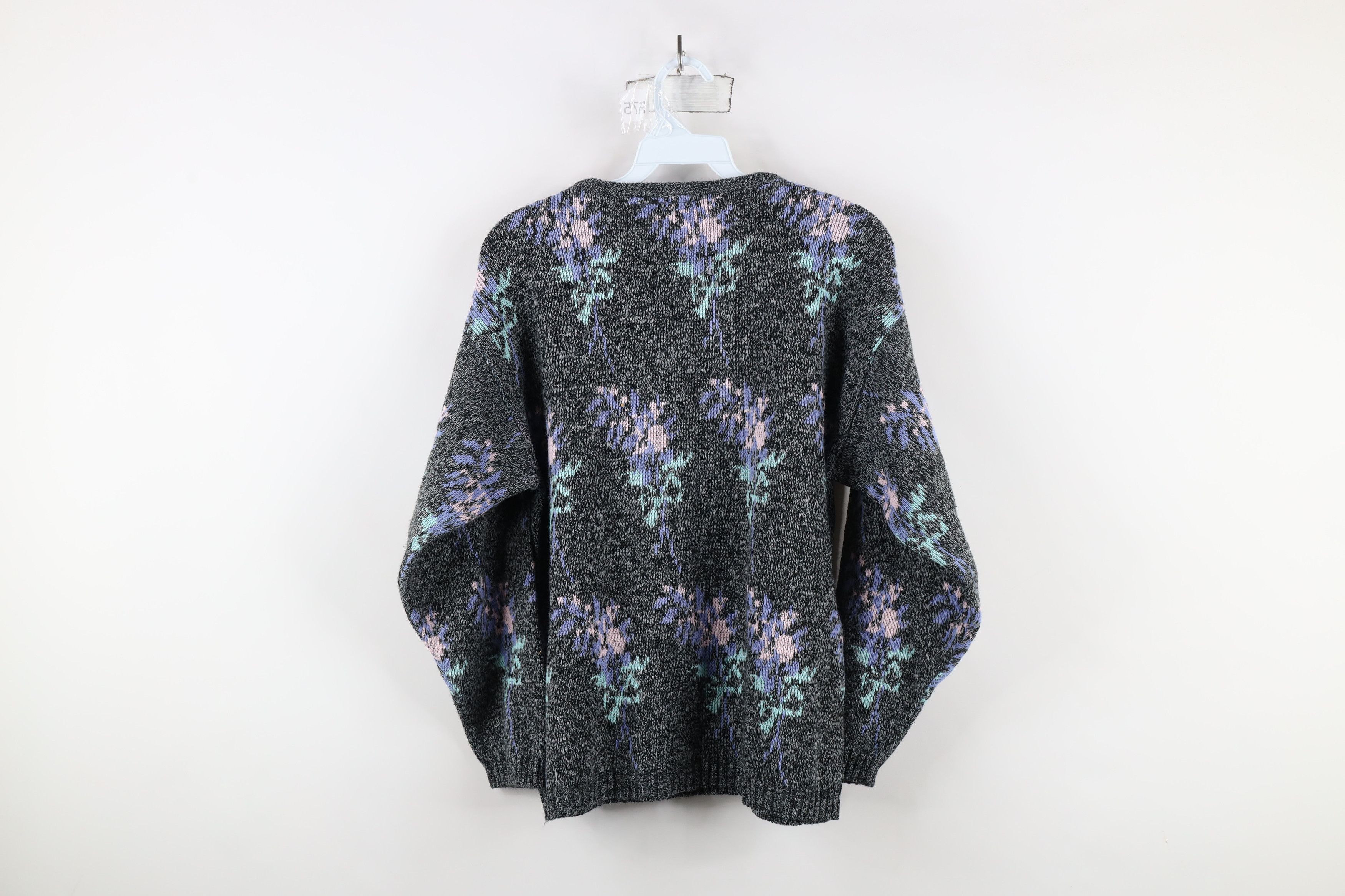 Vintage Vintage 90s Streetwear Flower Knit Crewneck Sweater USA Size M / US 6-8 / IT 42-44 - 8 Thumbnail