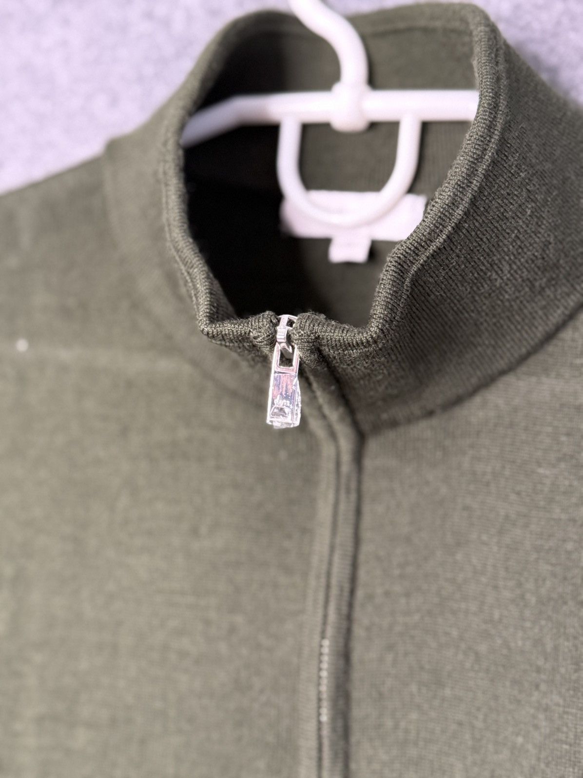Reiss Reiss 1/3 Zip Mens Green wool jumper size L Size US L / EU 52-54 / 3 - 3 Thumbnail