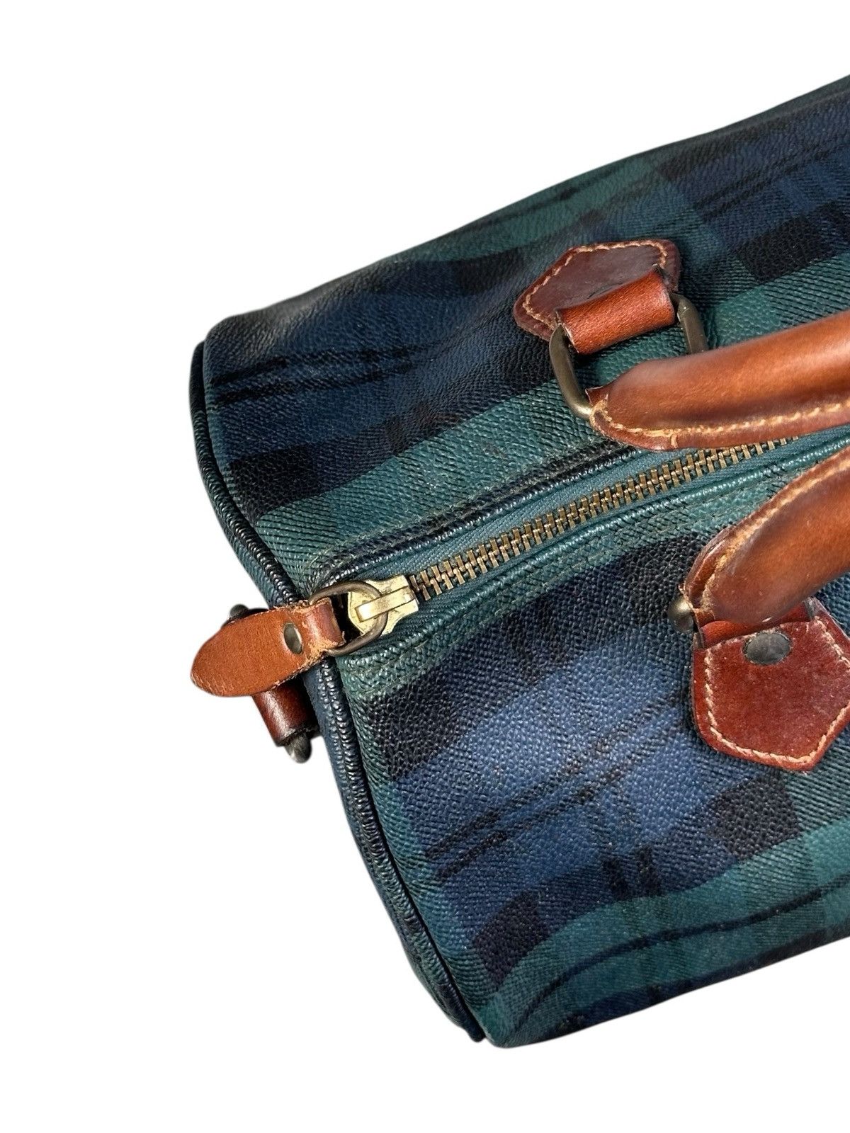 Polo Ralph Lauren 1990s POLO RALPH LAUREN TARTAN PLAID LEATHER DUFFLE BAG Size ONE SIZE - 5 Thumbnail
