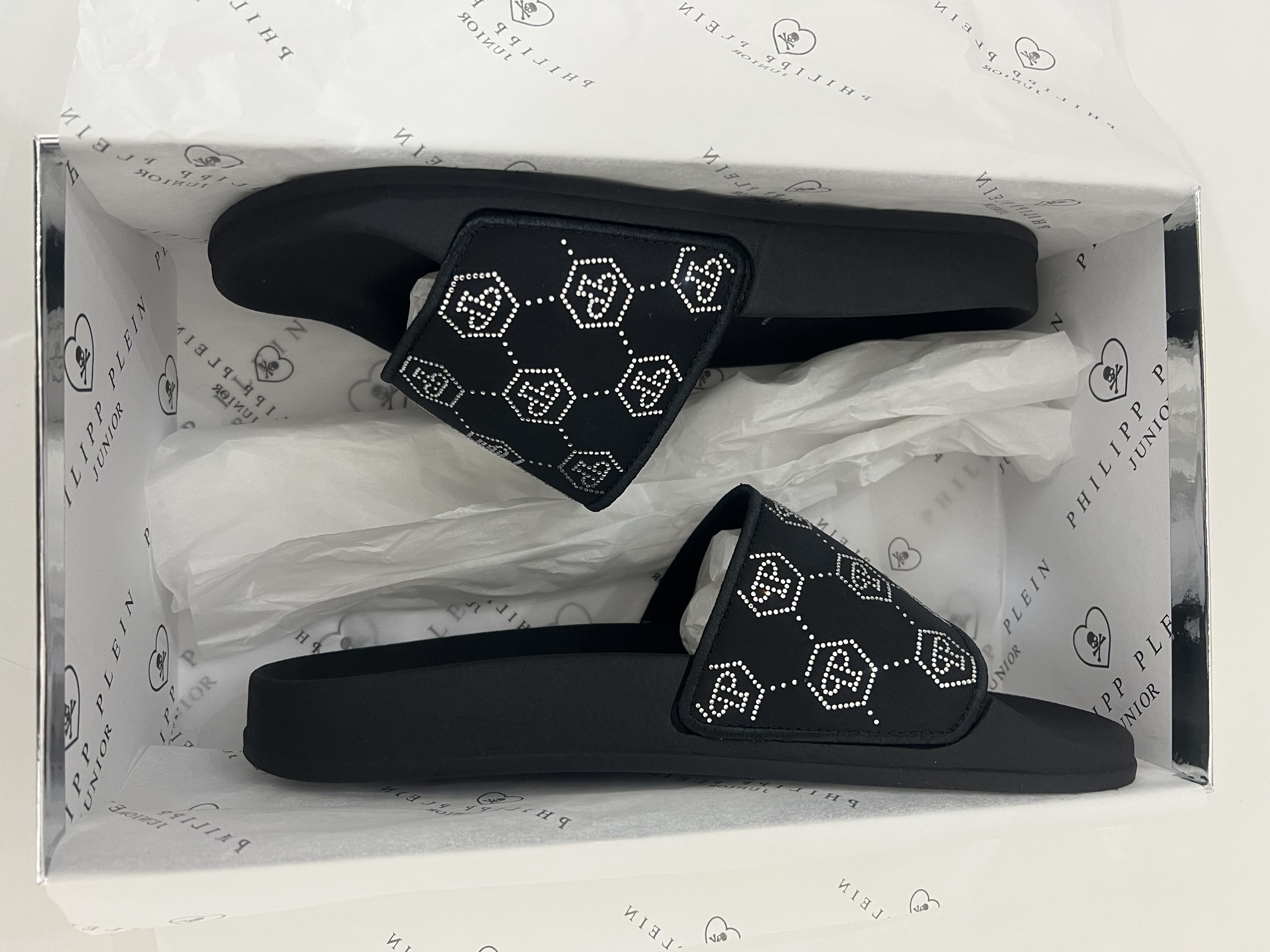 Philipp Plein PHILIPP PLEIN-SLIDE SANDALS WITH RHINESTONE,SATIN SIZE 40 EU Size US 8 / IT 38 - 3 Thumbnail
