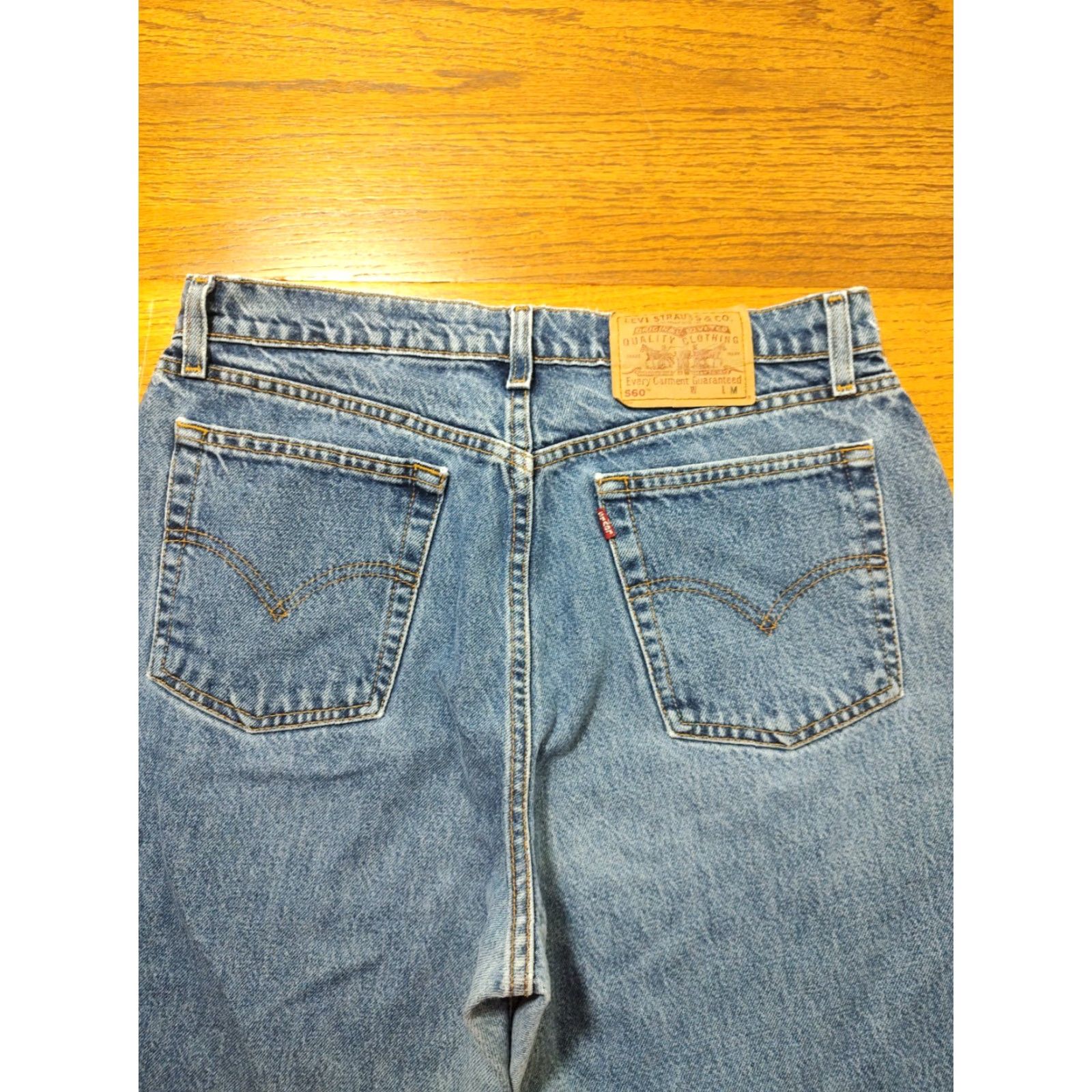 Levi's VINTAGE Levi's Jeans Womens 12 Straight Leg 560 High Rise Loose Fit 31 Inseam Blue 100% Cotton Denim 5-Pocket Regular Inseam 31 Mens Womens Size 34" / US 12 / IT 48 - 3 Thumbnail