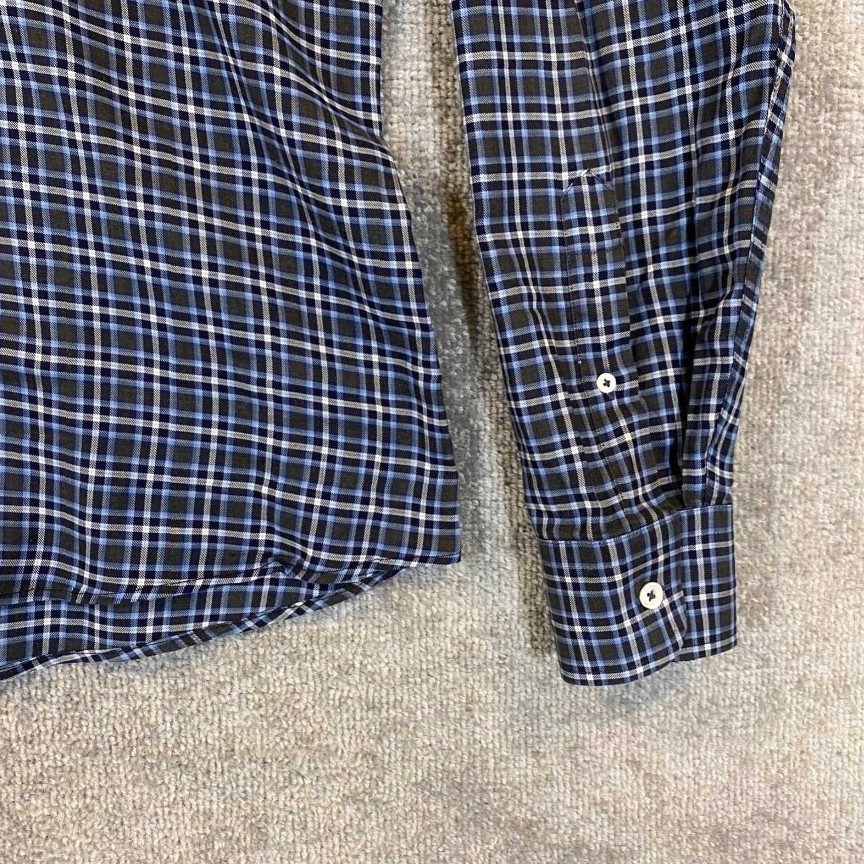 Billy Reid Billy Reid Shirt Mens Medium Regular Blue Gray Plaid Button-Up L/S Dress Casual Winter Spring Summer Fall Shirt Mens Size 40R - 3 Thumbnail