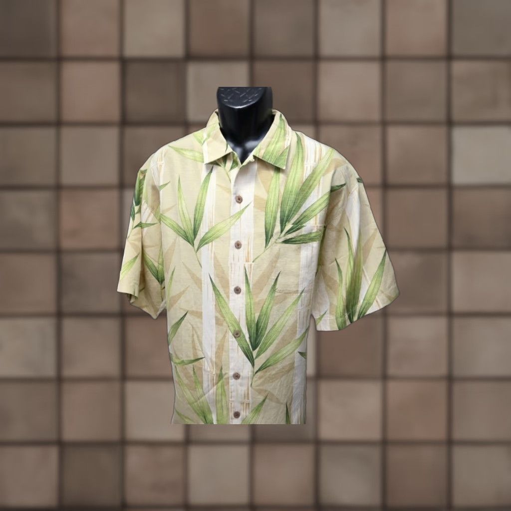 Tommy Bahama Shirt Mens Large 100% Silk Multicolor Floral Short Sleeve  Button-Up Hawaiian