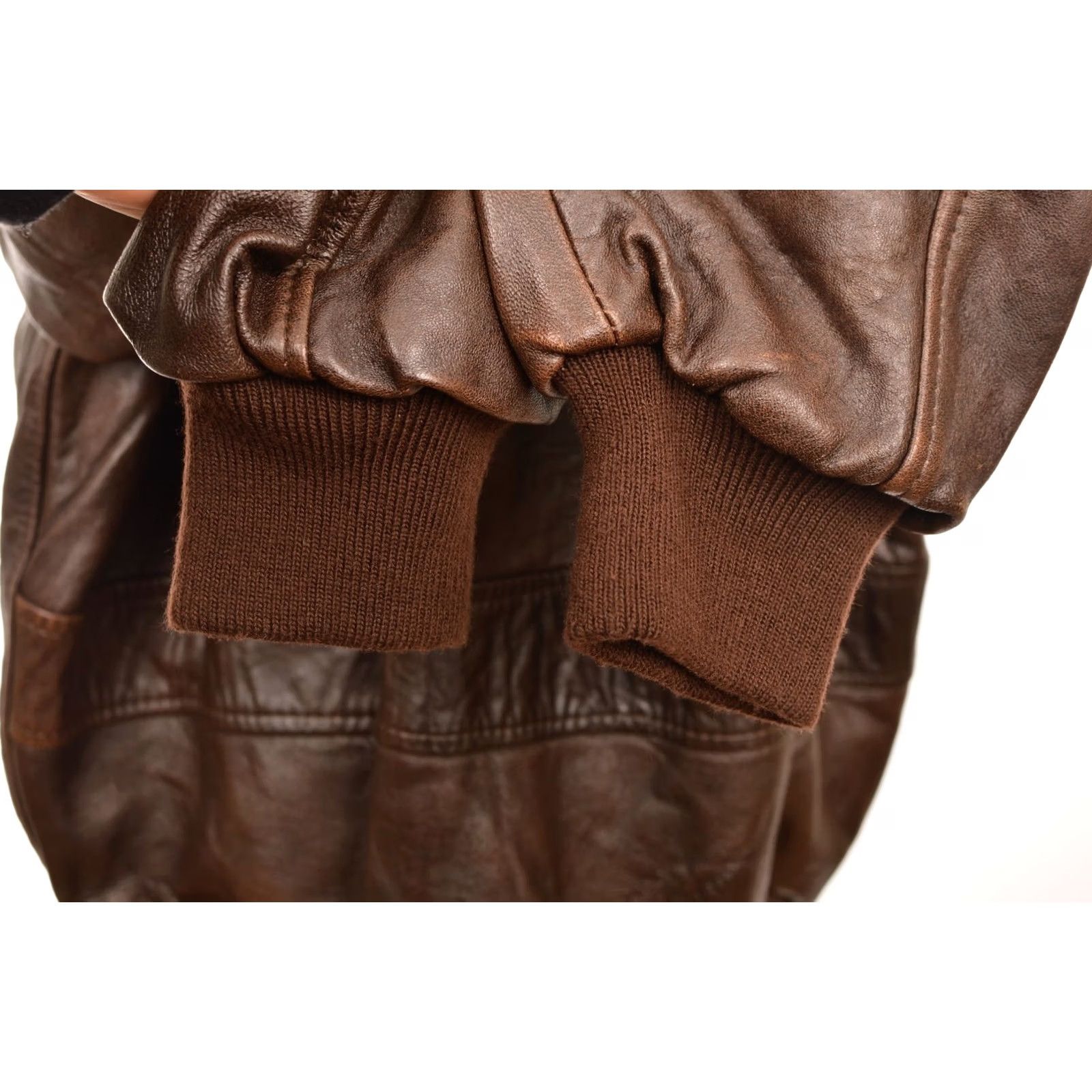 Vintage DDP McDuncan Air Force Brown Leather Aviator Jacket Size 50 Mens Bomber Jacket Leather Brown 50 Vintage Bay? Size US M / EU 48-50 / 2 - 6 Thumbnail