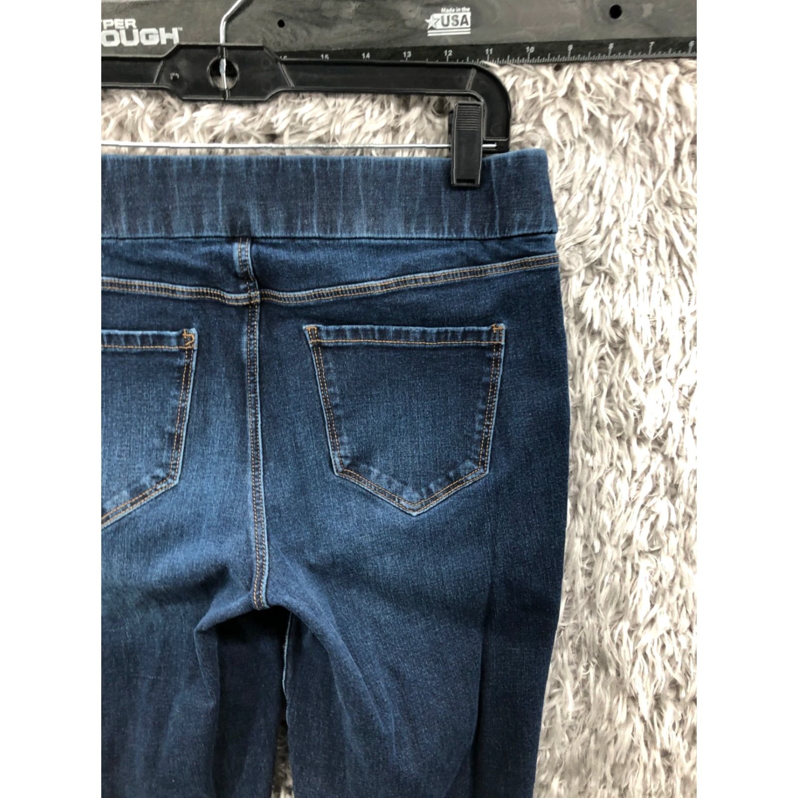 Denime Liverpool Jeans The Skinny Pull On Jeans Womens Size 6 Mid Rise Dark Wash Blue Denim Size 28" / US 6 / IT 42 - 6 Thumbnail