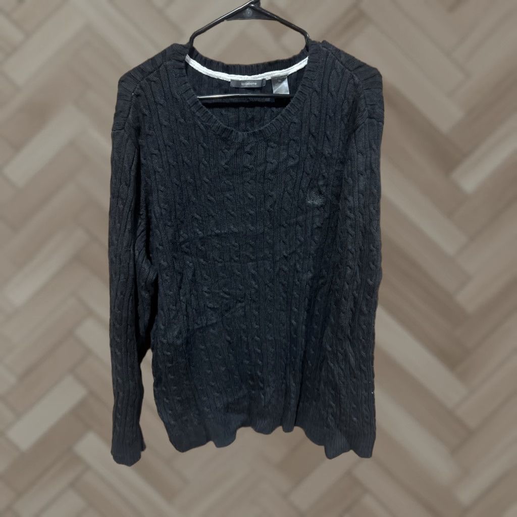 Liz Claiborne VINTAGE Liz Claiborne Sweater Women 3XL Cable-Knit 100% Cotton Black Crew Neck Long Sleeve Pullover Winter Knitted Casual Regular Size XXL / US 16-18 / IT 52-54 - 1 Thumbnail