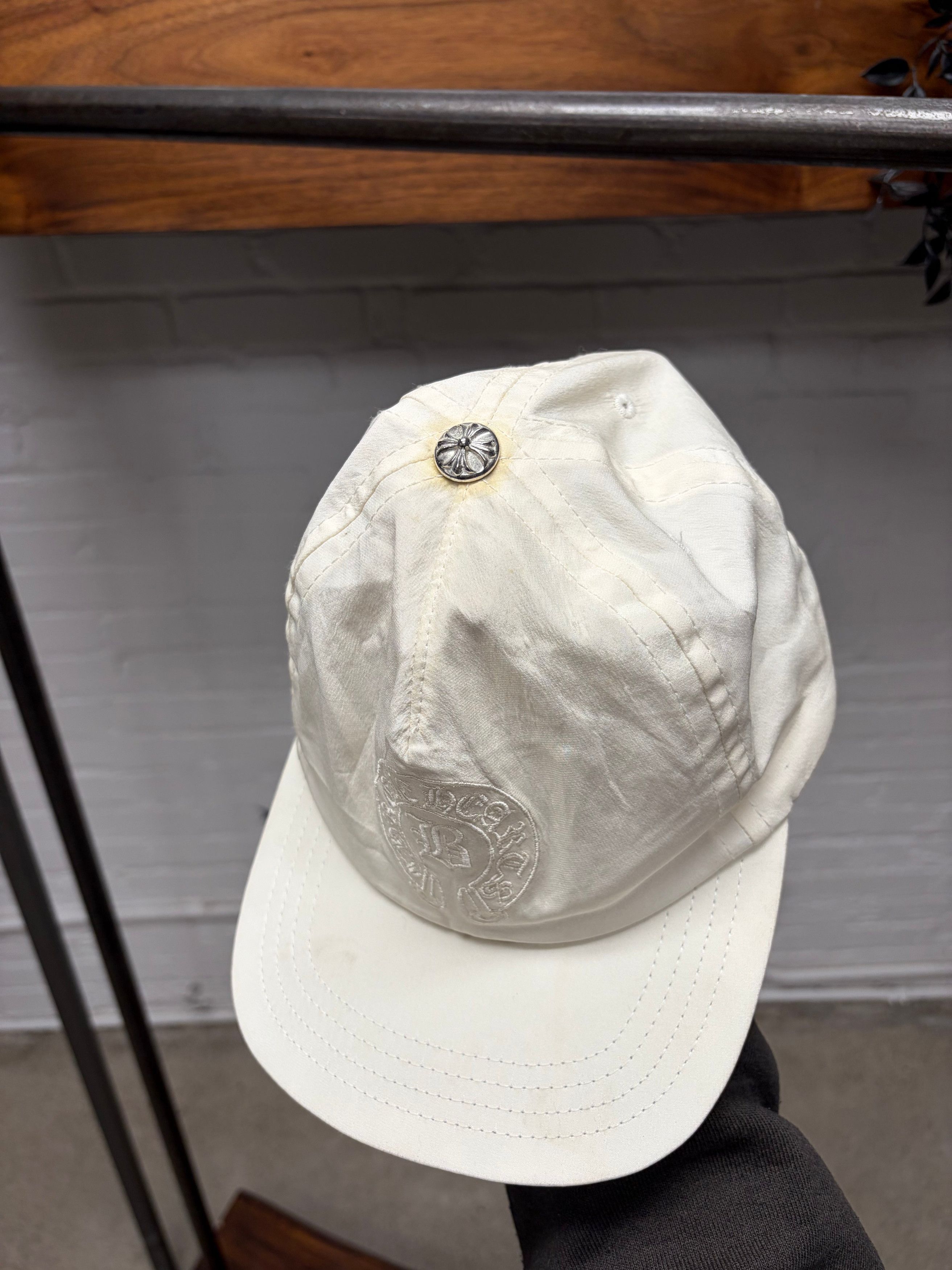 Chrome Hearts Chrome Hearts x Bella Hadid White Silk/Leather Strap Snap-Back Hat Size ONE SIZE - 3 Thumbnail