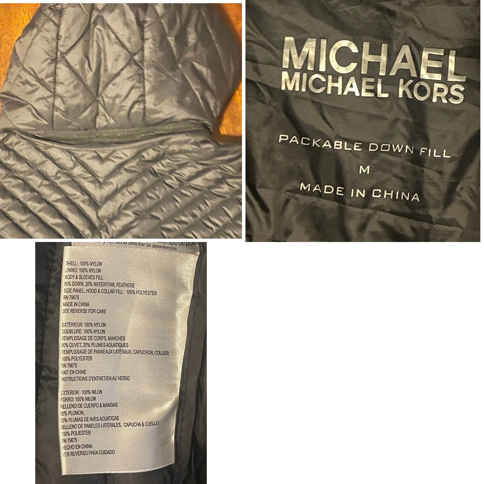 Michael Kors VINTAGE Michael Kors Packable Down Fill Puffer Coat Black Hooded Quilted Women's M Size M / US 6-8 / IT 42-44 - 8 Thumbnail