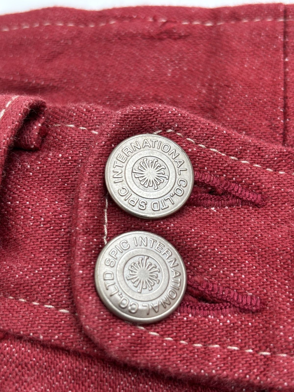 Tornado Mart TORNADO MART Red Flared Denim Jeans Size US 31 - 7 Thumbnail