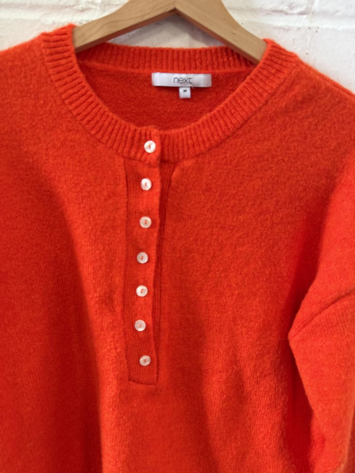 NEXT Next Vibrant Red Knitted Sweater Size M / US 6-8 / IT 42-44 - 3 Thumbnail