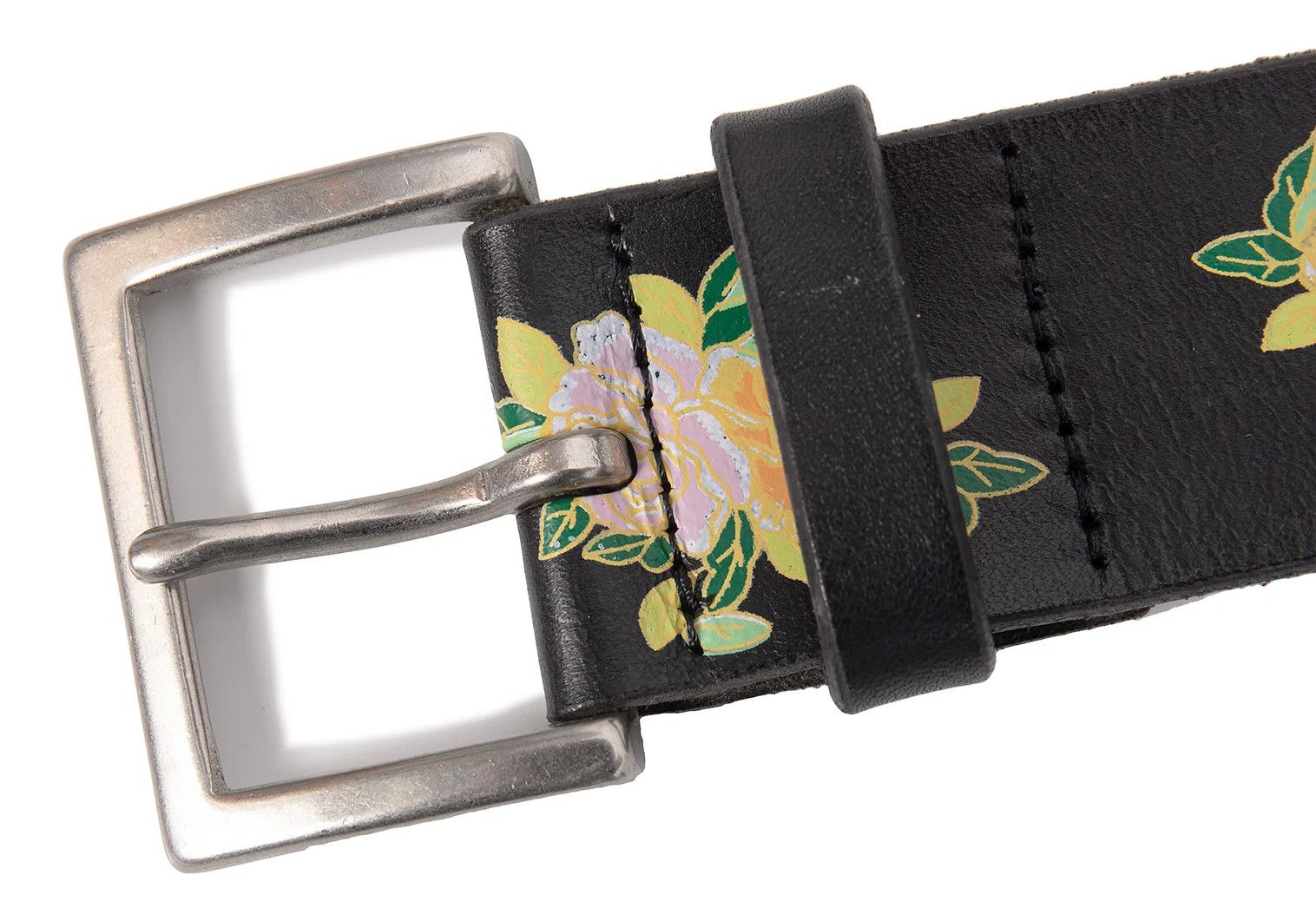 Yohji Yamamoto Floral Print Leather Belt