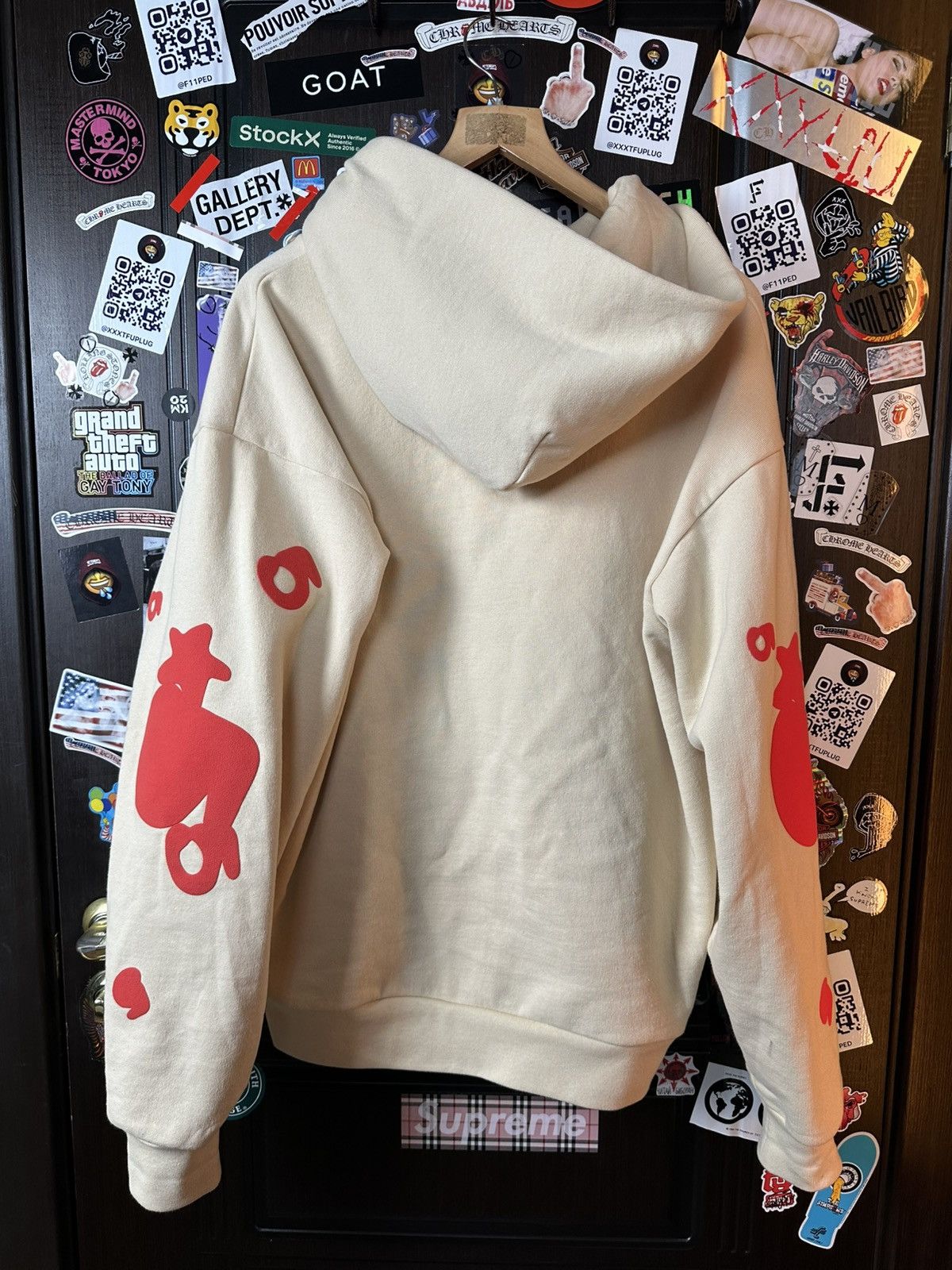 Sp5der Sp5der Worldwide Cream Beluga Hoodie Size US L / EU 52-54 / 3 - 3 Thumbnail