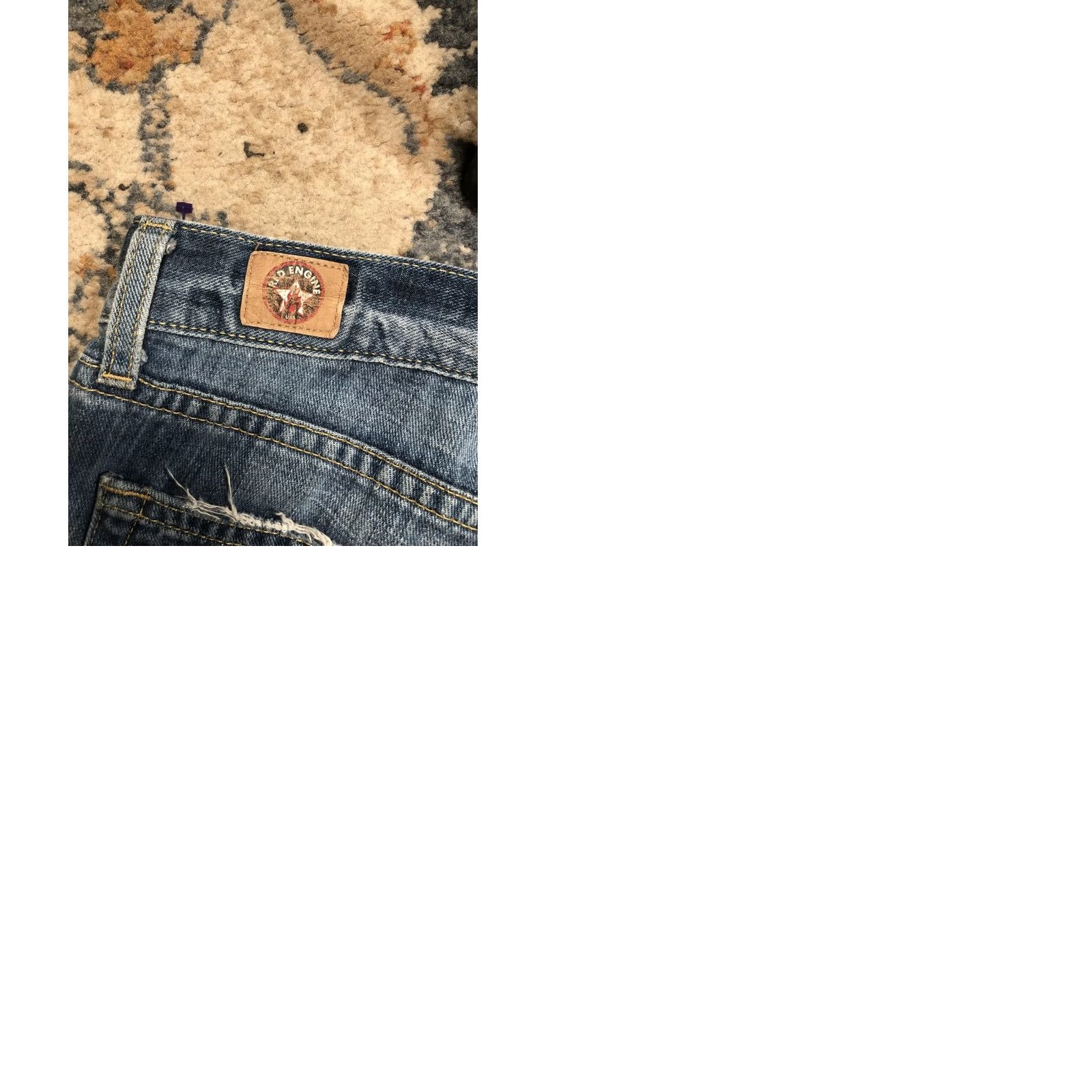 Denime Red Engine Jeans Womens 29 Blue Boyfriend Distressed Relaxed Fit Denim Made USA Size 29" - 10 Thumbnail