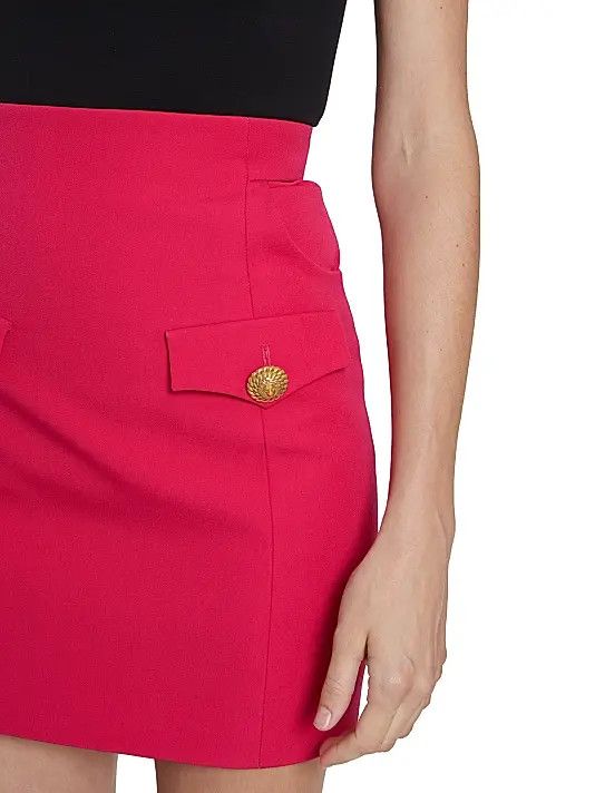 Balmain o1s1wg110825 Gdp Cotton Blend Miniskirt in Pink Size 27" / US 4 / IT 40 - 5 Thumbnail