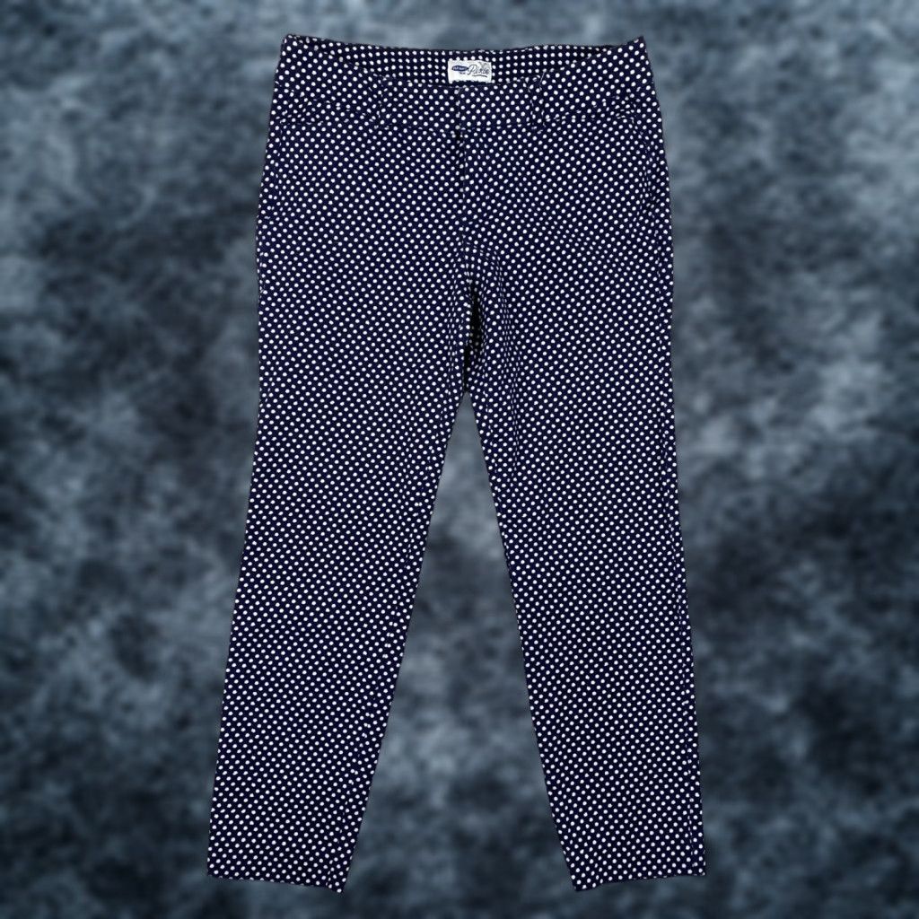 Old Navy Old Navy Pants Womens Size 8 Blue White Polka Dot Print Pixie Mid Rise Stretch Tapered Leg Casual Size 30" / US 8 / IT 44 - 1 Thumbnail