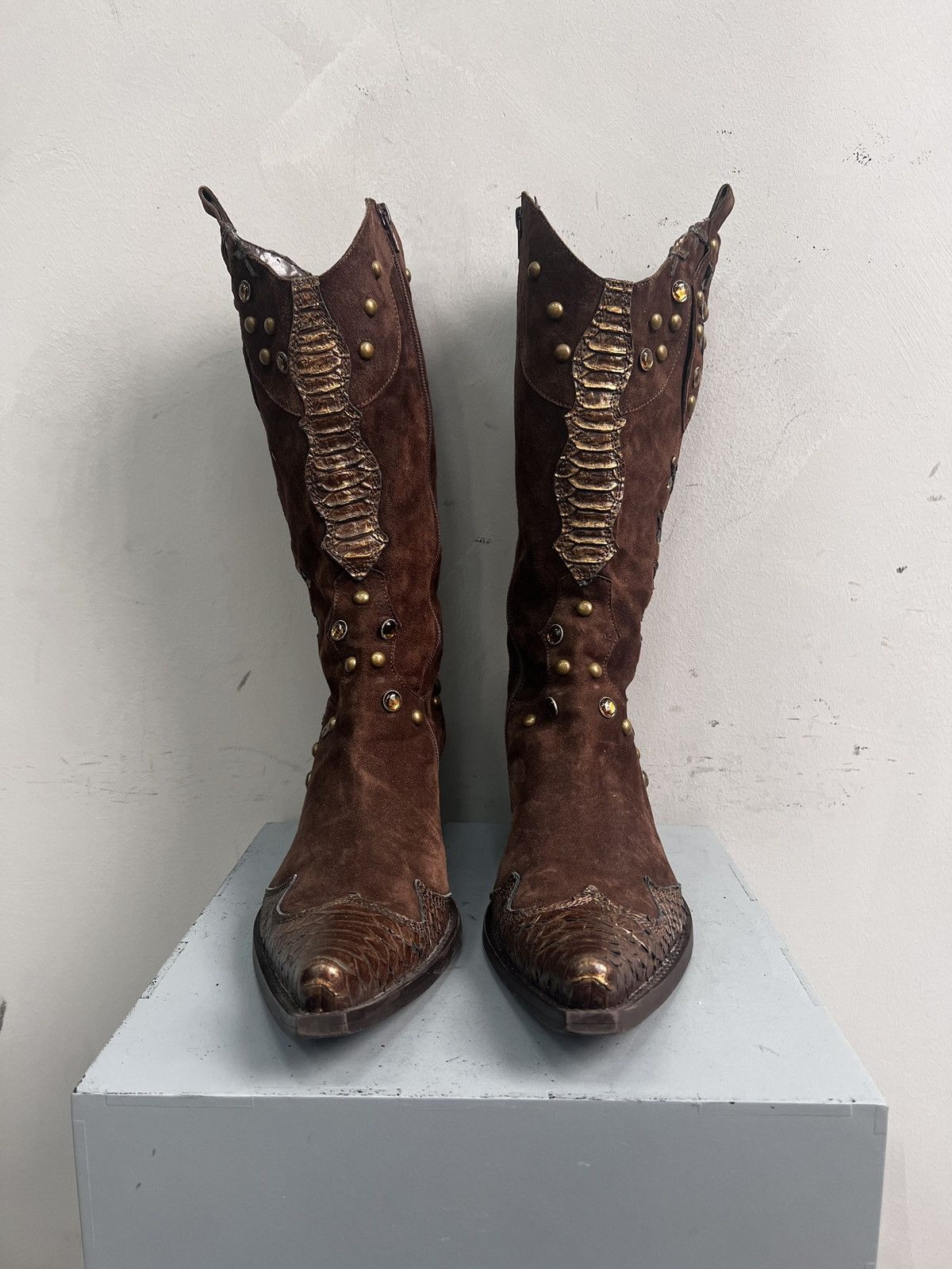 Western Rise Western Guidi style high moto boots fashion avant garde 90s Size US 8 / EU 41 - 2 Thumbnail