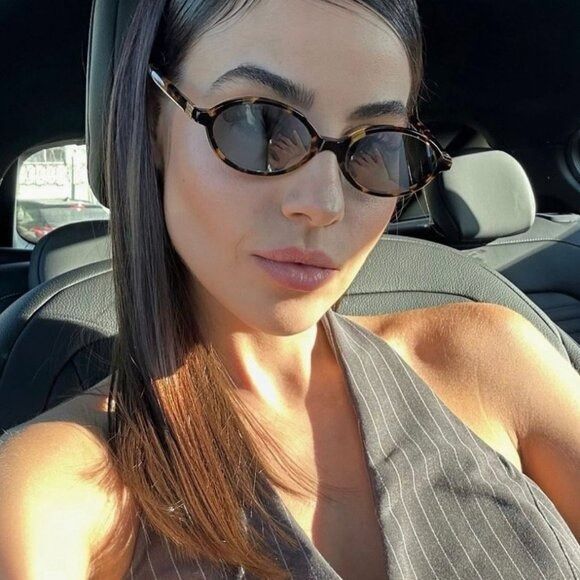 Miu Miu Miu Miu MU04ZSF VAU07F Sunglasses Honey Havana Oval Frame Size ONE SIZE - 5 Thumbnail