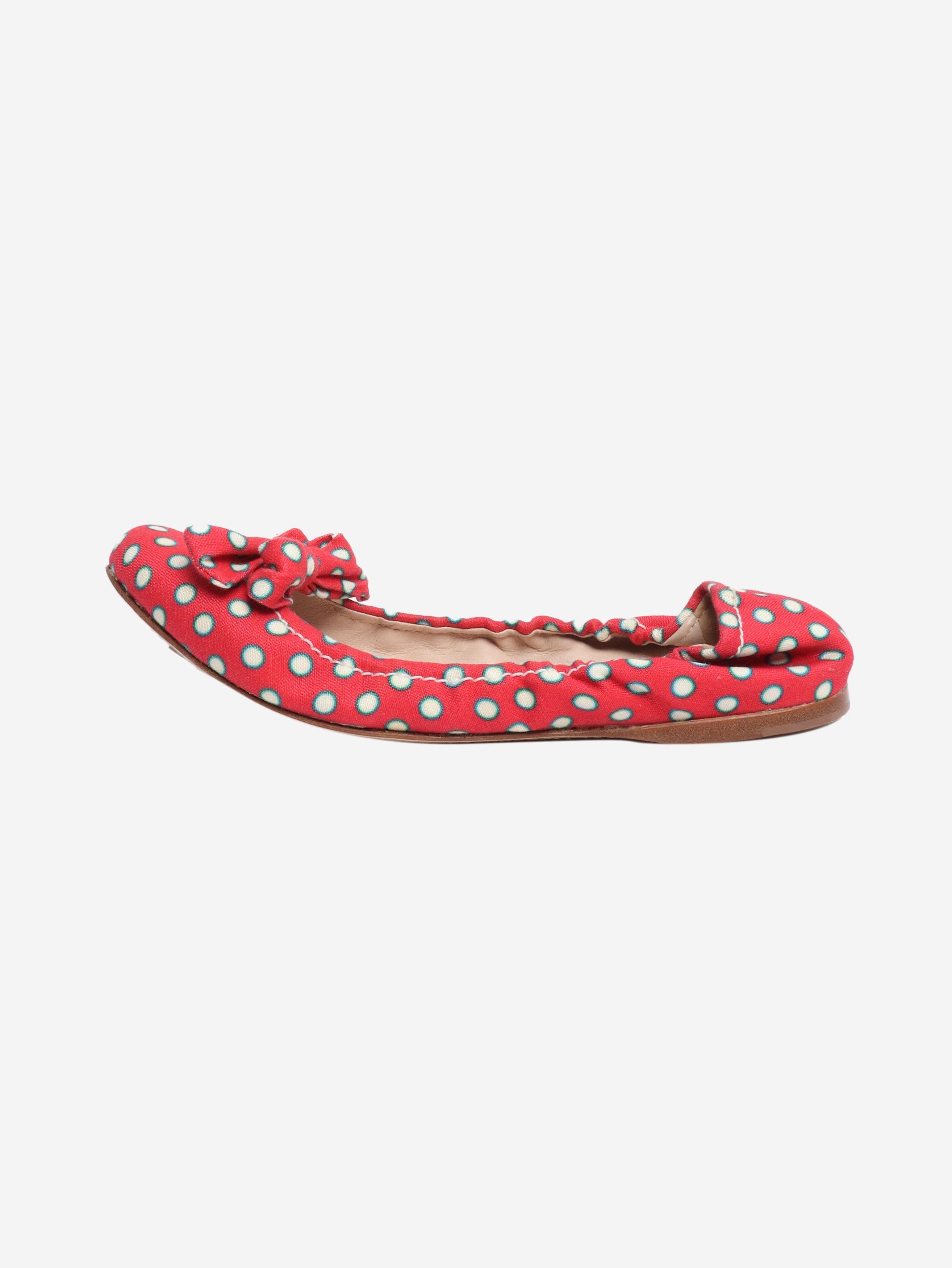 Miu Miu Red polka dot bow ballet flats - EU 40 (UK 7) Size US 9 / IT 39 - 1 Thumbnail
